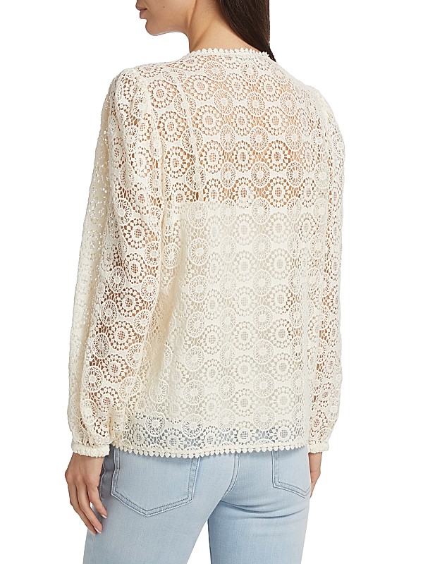 Shop Frame Geometric Lace Tassel Blouse | Saks Fifth Avenue Shop Frame Geometric Lace Tassel Blouse | Saks Fifth Avenue