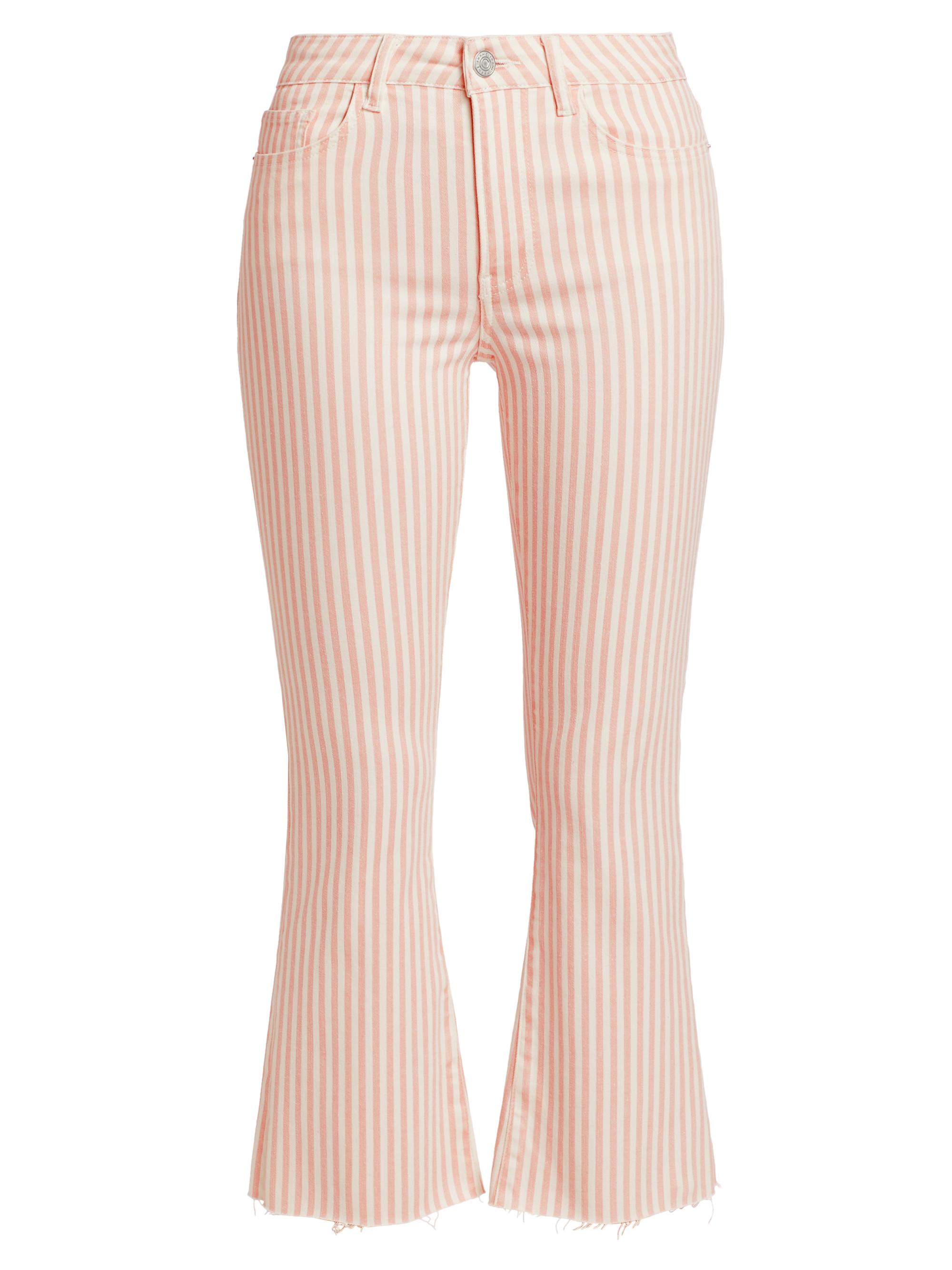 Frame Women's Le Crop Mini Boot Cabana Stripe Pants - Dusty Pink Stripe
