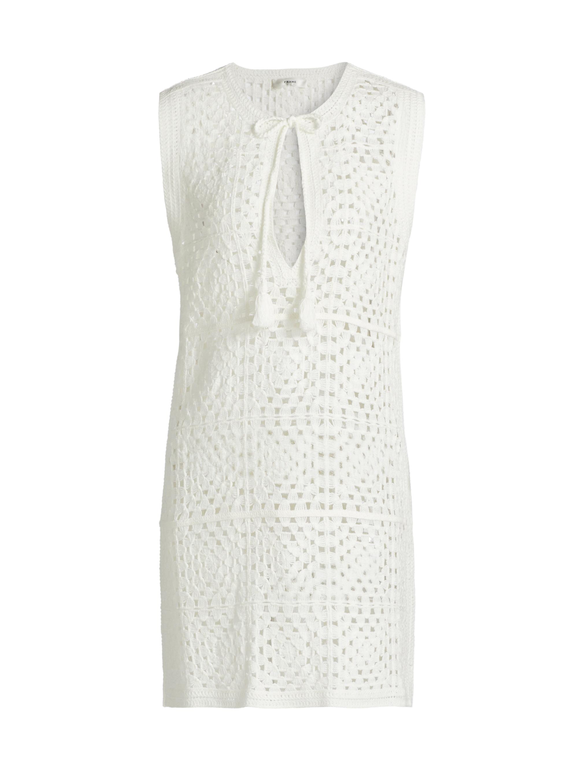 Frame Women's Crocheted Cotton-Blend Minidress - Cream