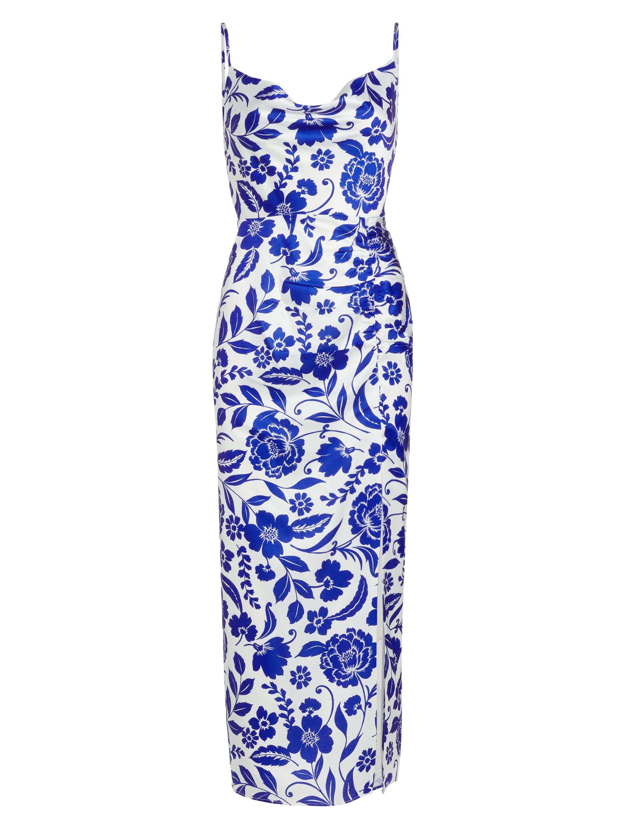 Milly Women's Lilianna Flowers Of Spain Satin Slipdress - Blue Multi