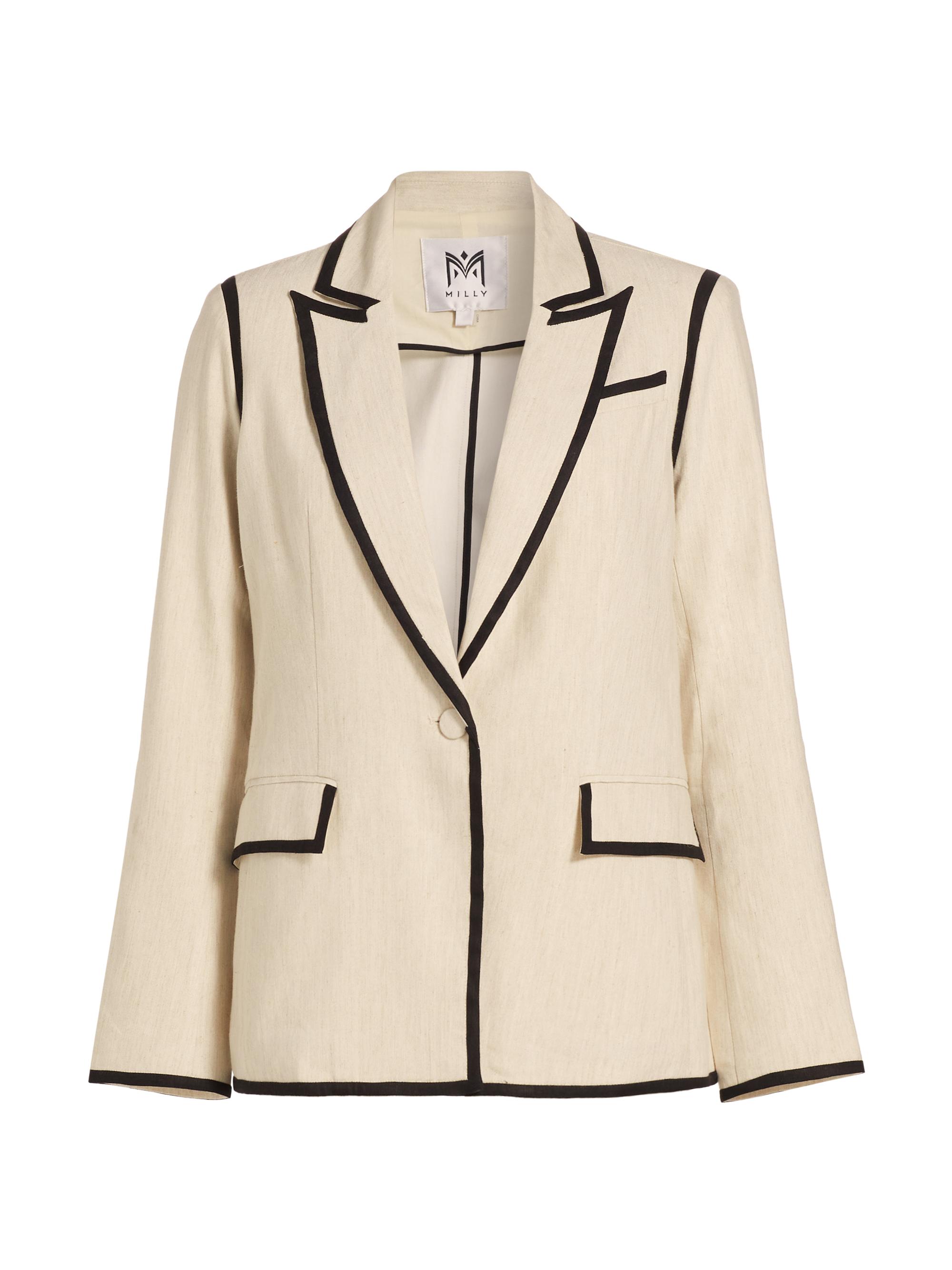 Milly Women's Solid Linen-Blend One-Button Blazer - Natural