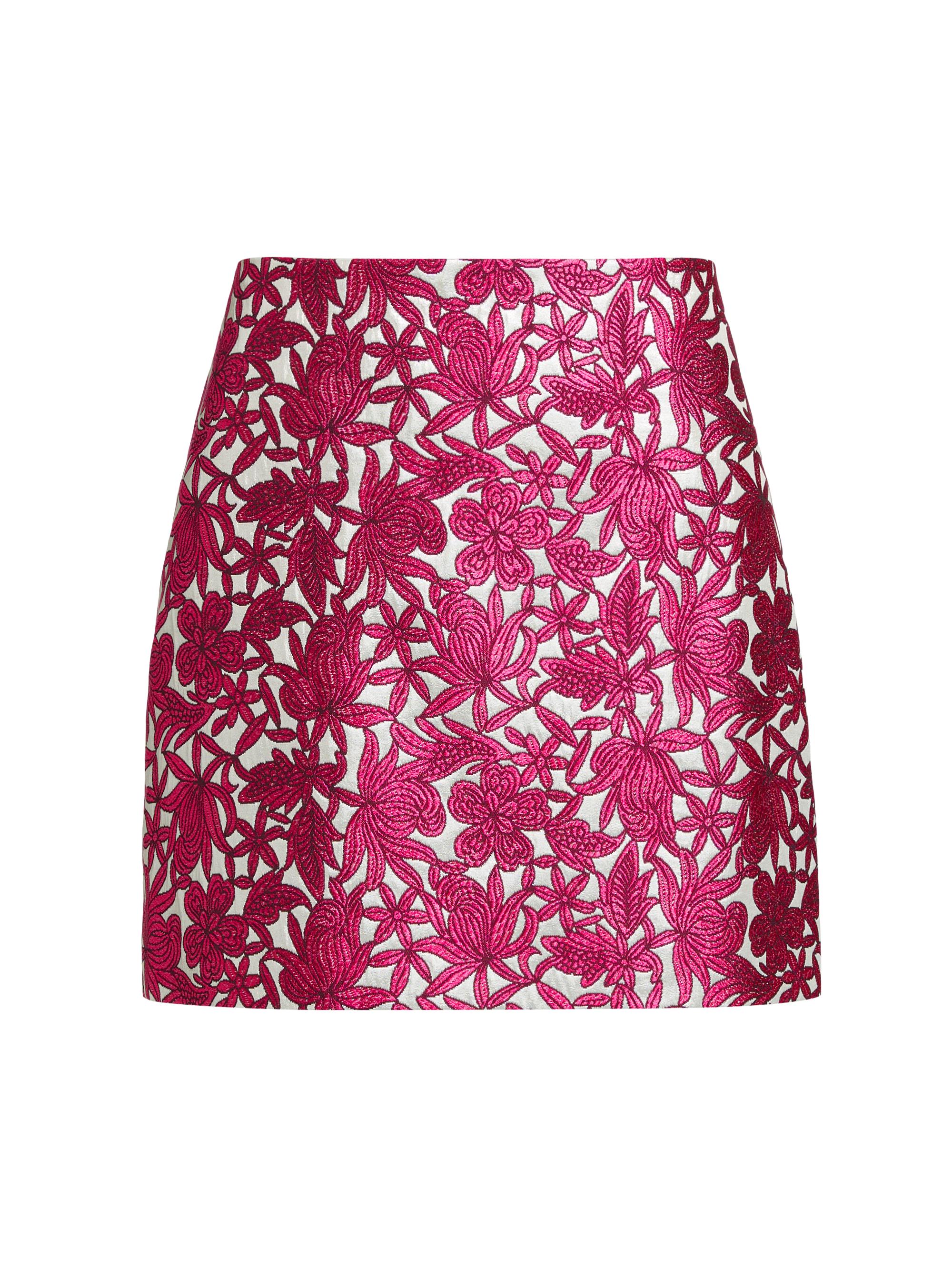 Milly Women's Floral Jacquard Miniskirt - Pink