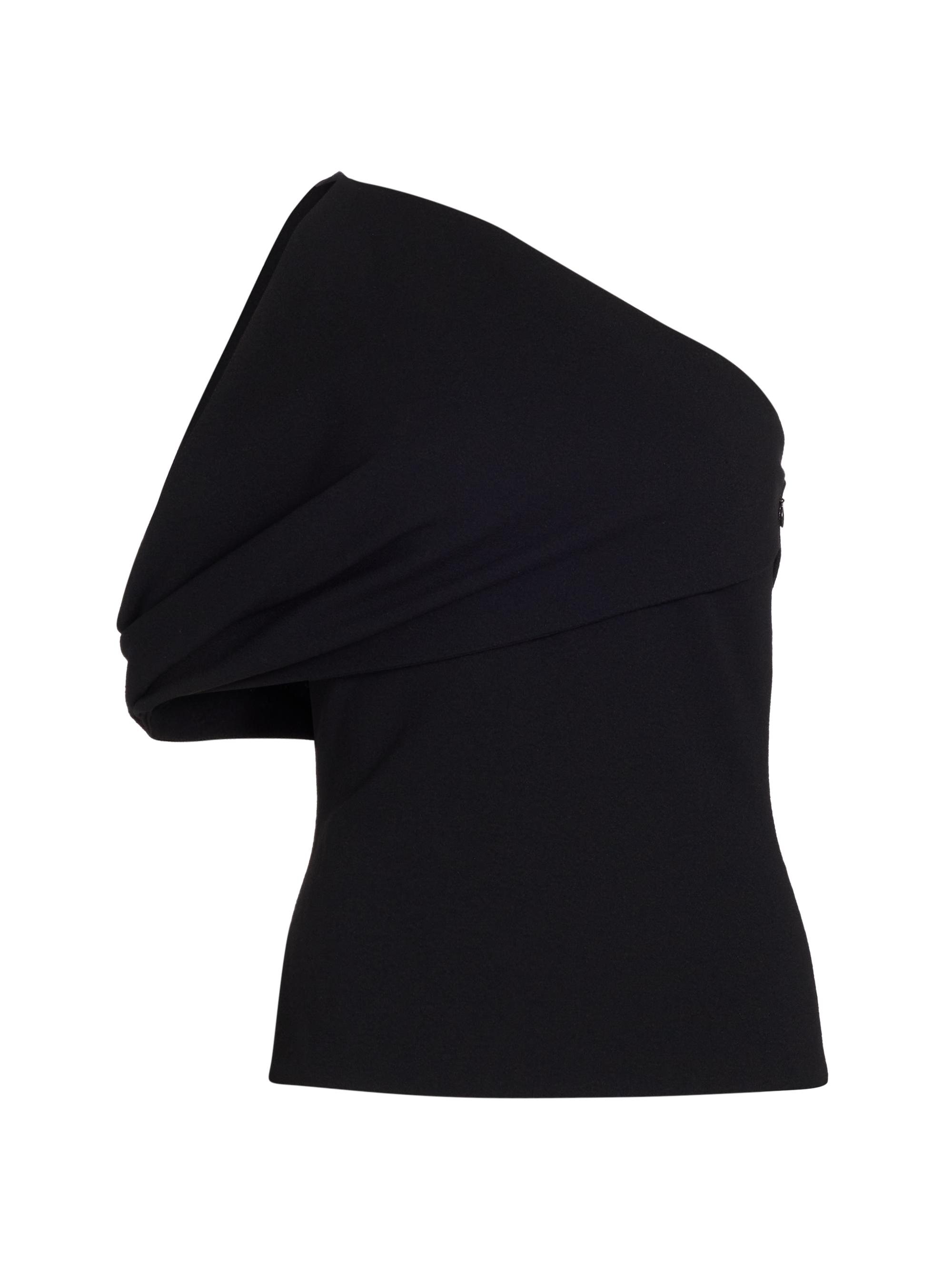 Brandon Maxwell Women's Draped One-Shoulder Top - Black