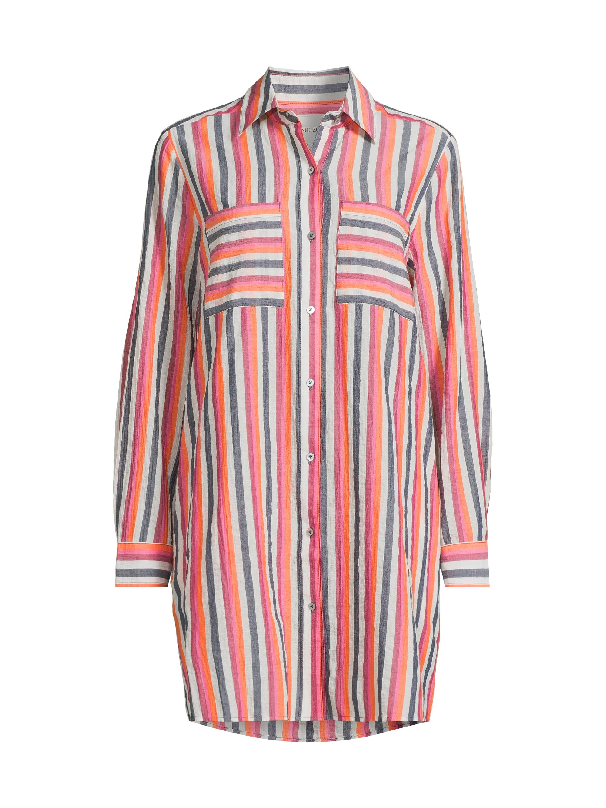 NIC+ZOE Women's Daybreak Striped Tunic Dress - Pink Multi