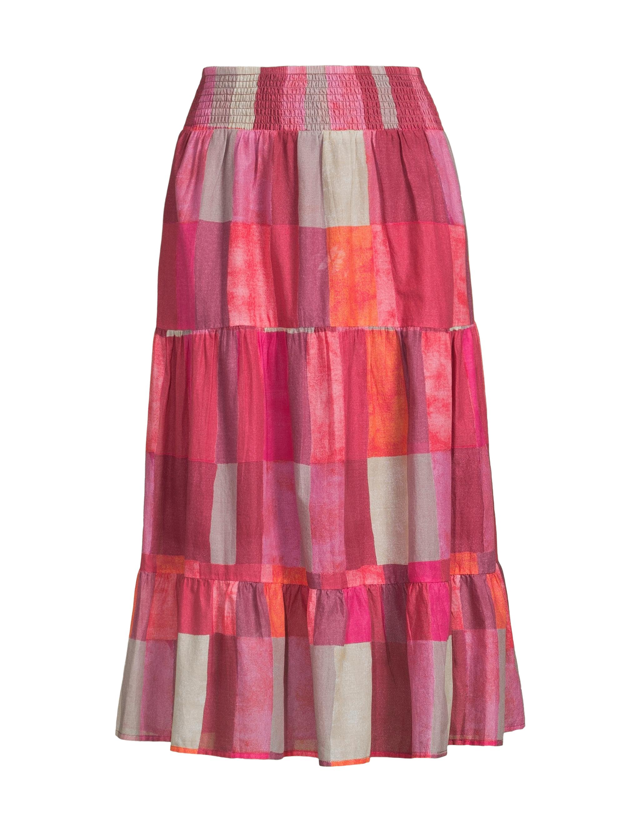 NIC+ZOE Women's Sunset Plaid Skirt - Pink Multi