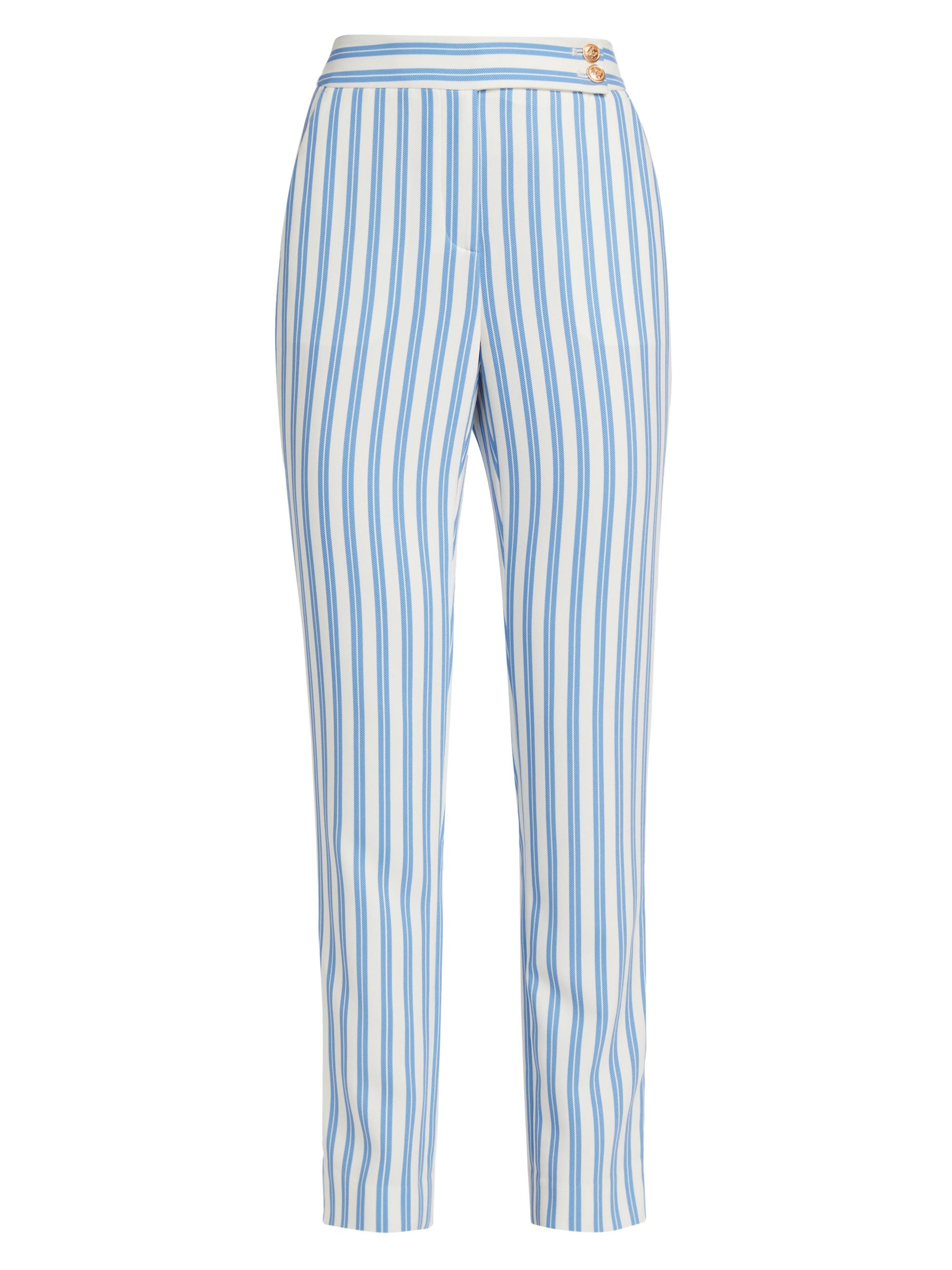 Toccin Women's Eden Cigarette Striped Pants - Cornflower Stripe