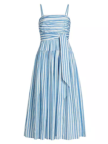 Cameron Striped Cotton Poplin Midi-Dress