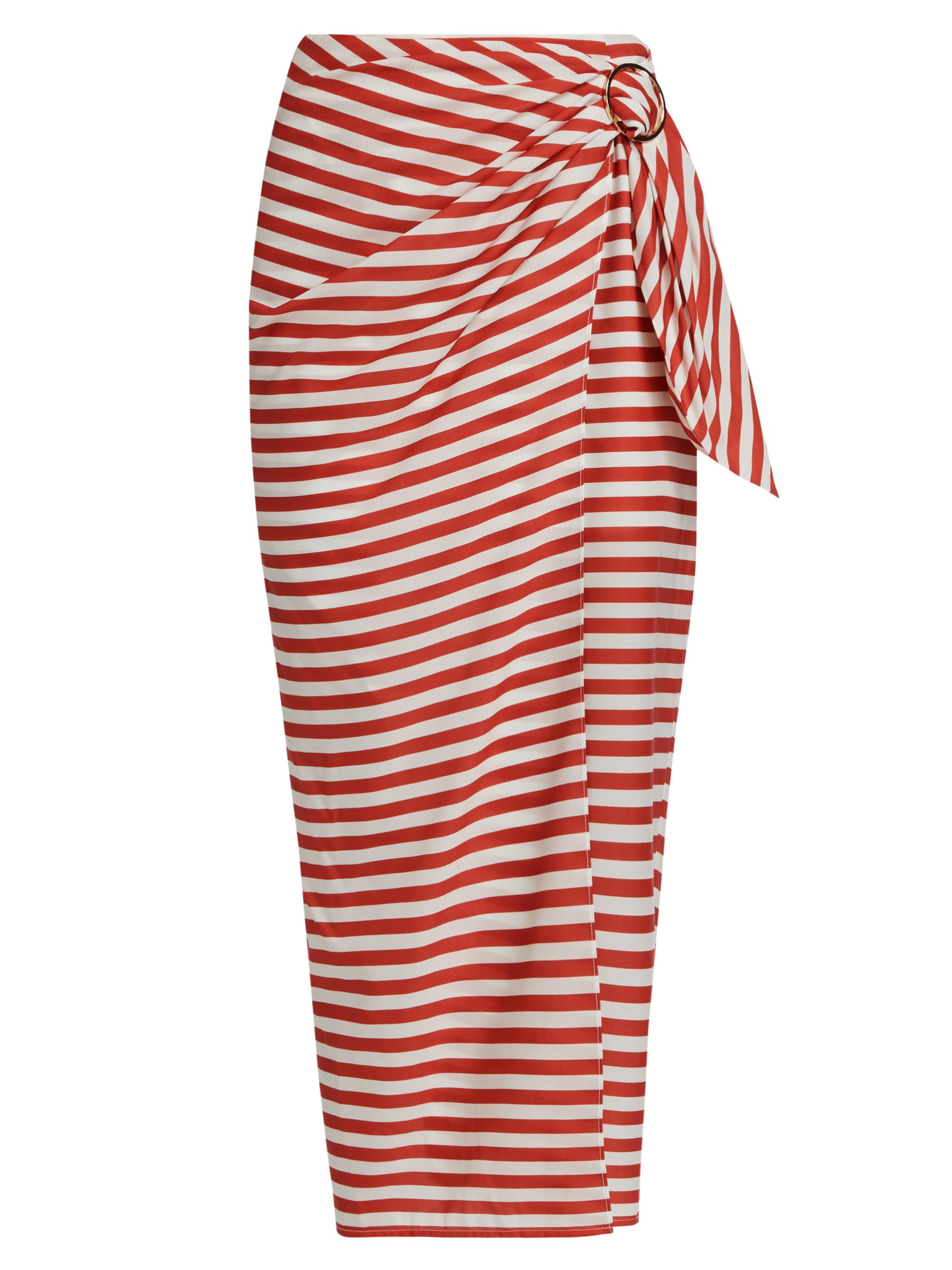 Toccin Women's Madison Striped Pencil Skirt - Rust Stripe