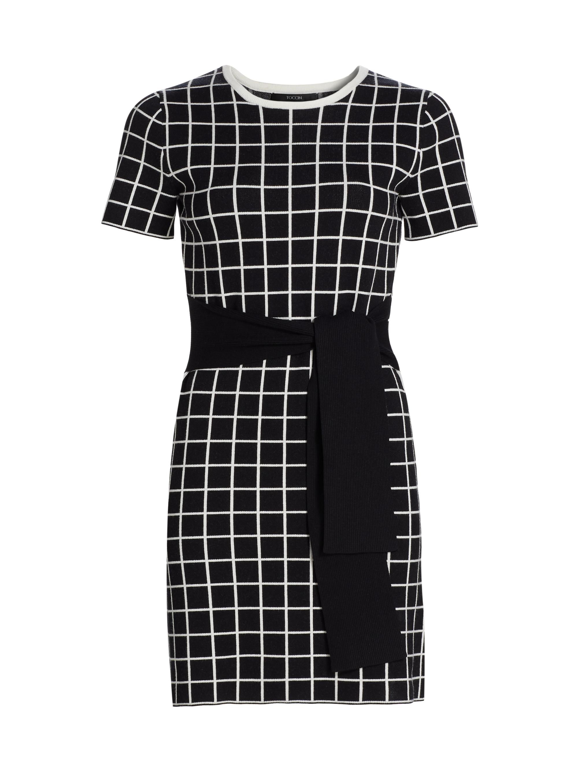 Toccin Jelena Windowpane Cardigan Dress | Saks Fifth Avenue
