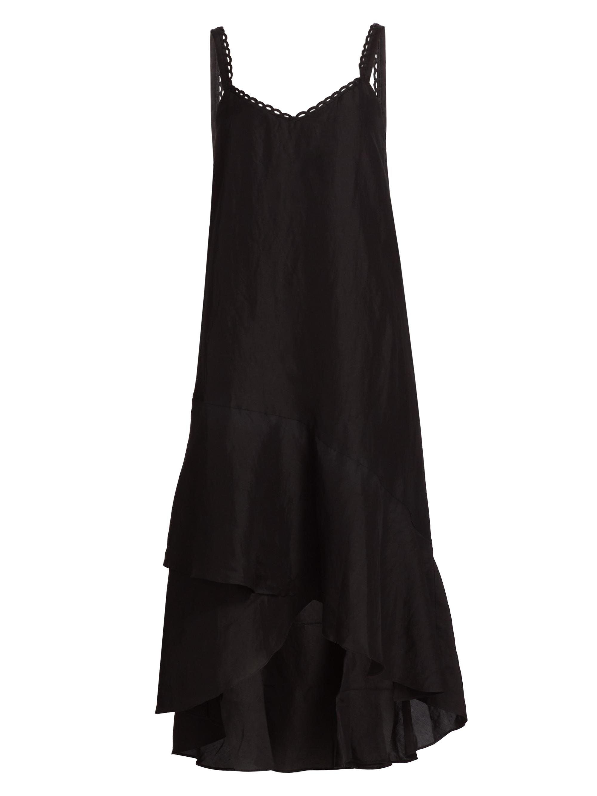 Kobi Halperin Women's Aubrey Linen-Blend High-Low Midi-Dress - Black