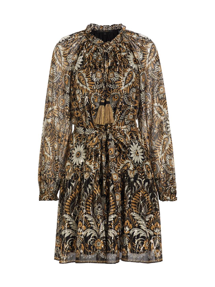 Kobi Halperin Kaye Metallic Jacquard Tie-Waist Dress | Saks