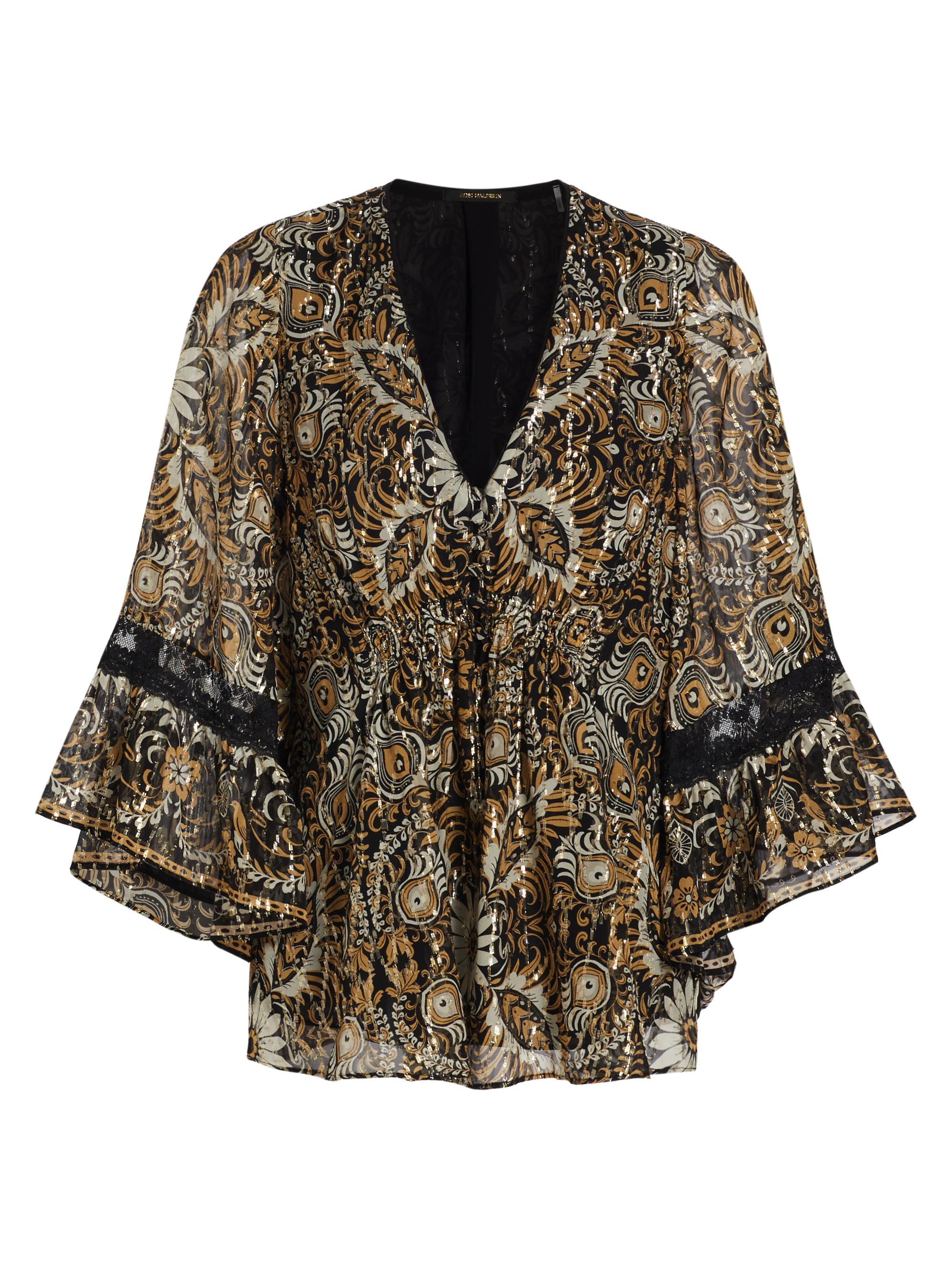 Kobi Halperin Women's Ele Metallic Jacquard Blouse - Black Multi
