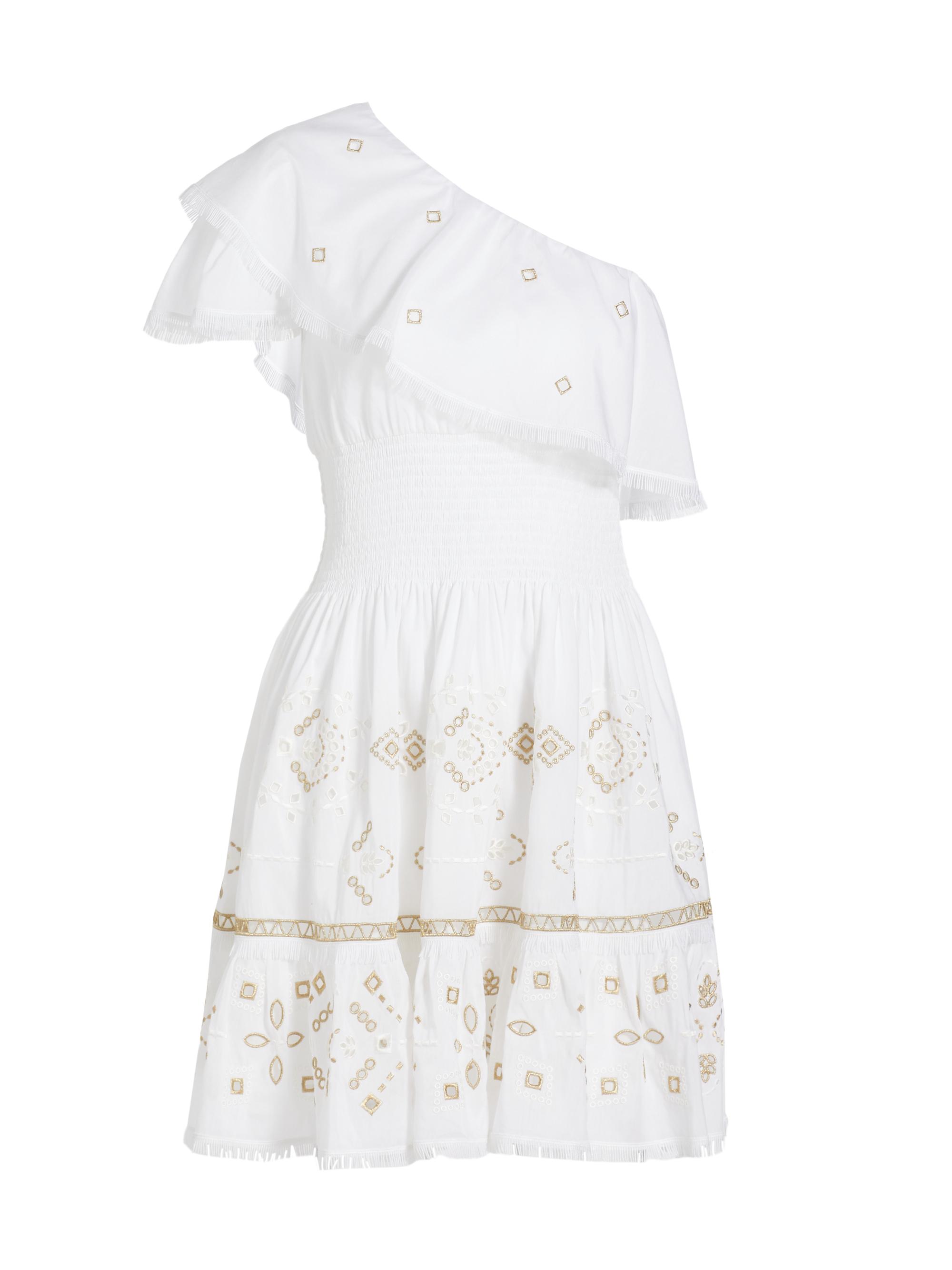 Kobi Halperin Women's Brooklyn Embroidered One-Shoulder Minidress - White