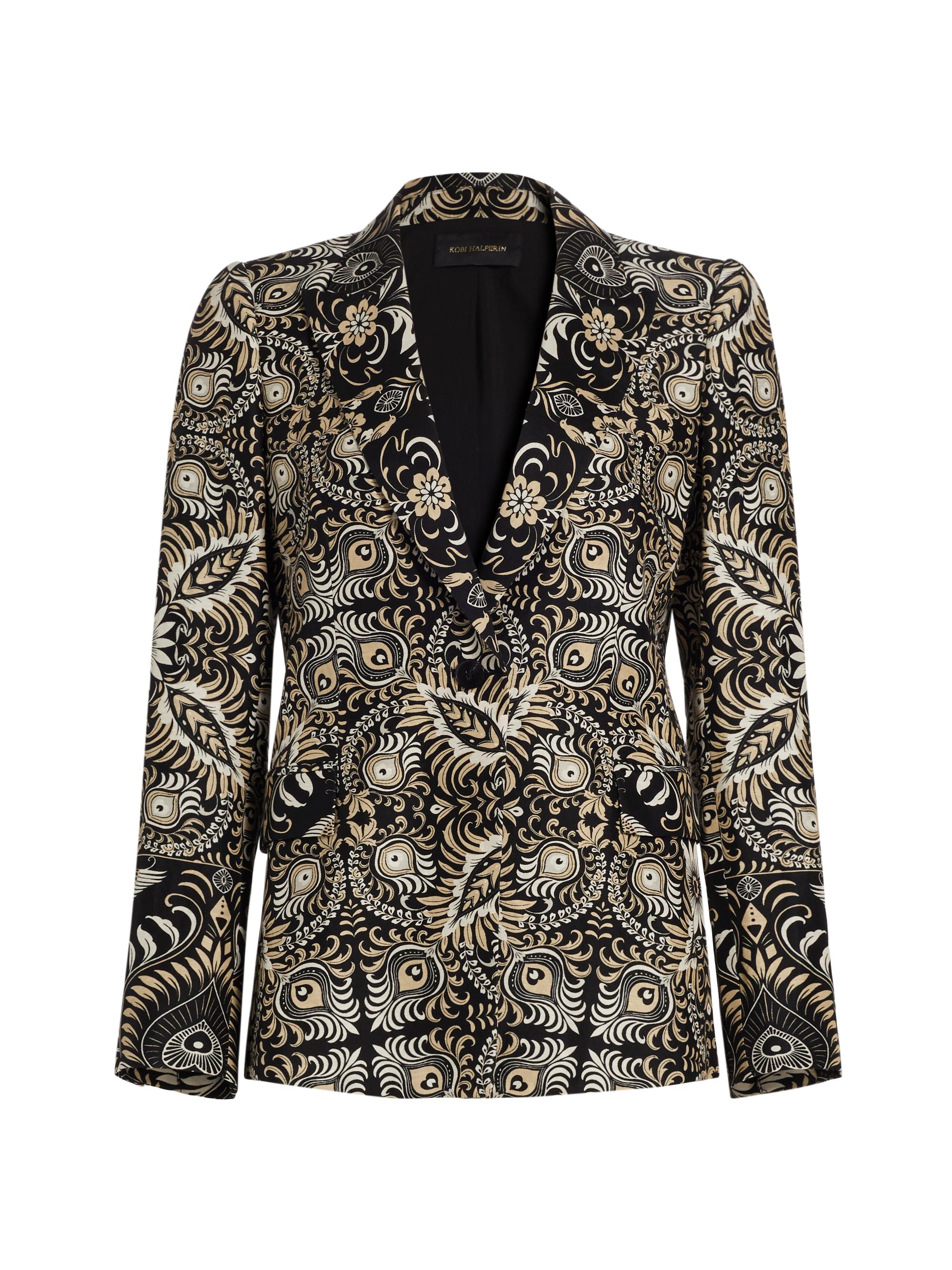 Kobi Halperin Women's Sarai Odyessy Print Linen-Blend Jacket - Black Multi