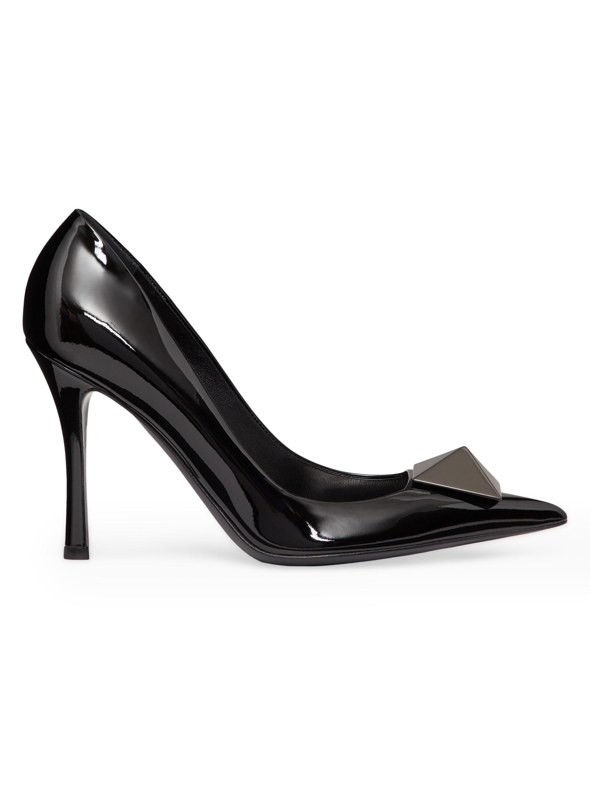 Valentino Garavani Women's One Stud Patent Leather Pumps 100MM - Black
