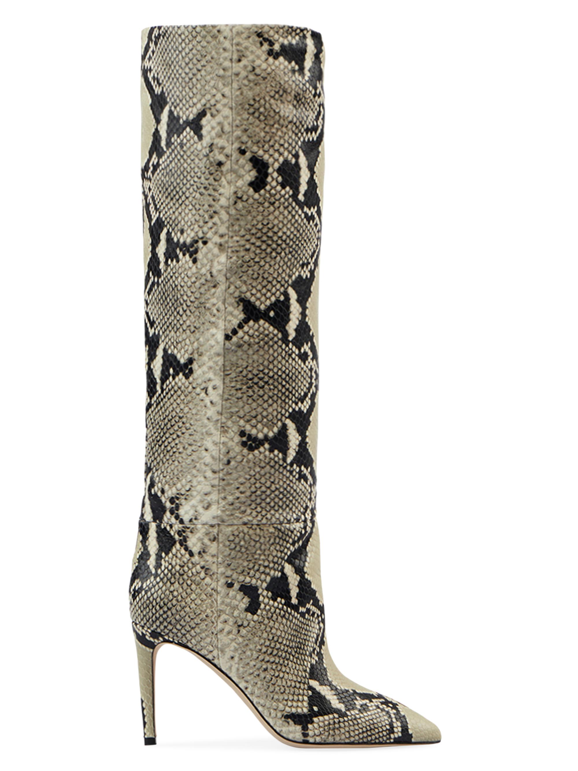 Paris Texas Women's 85MM Snake-Embossed Leather Stiletto Boots