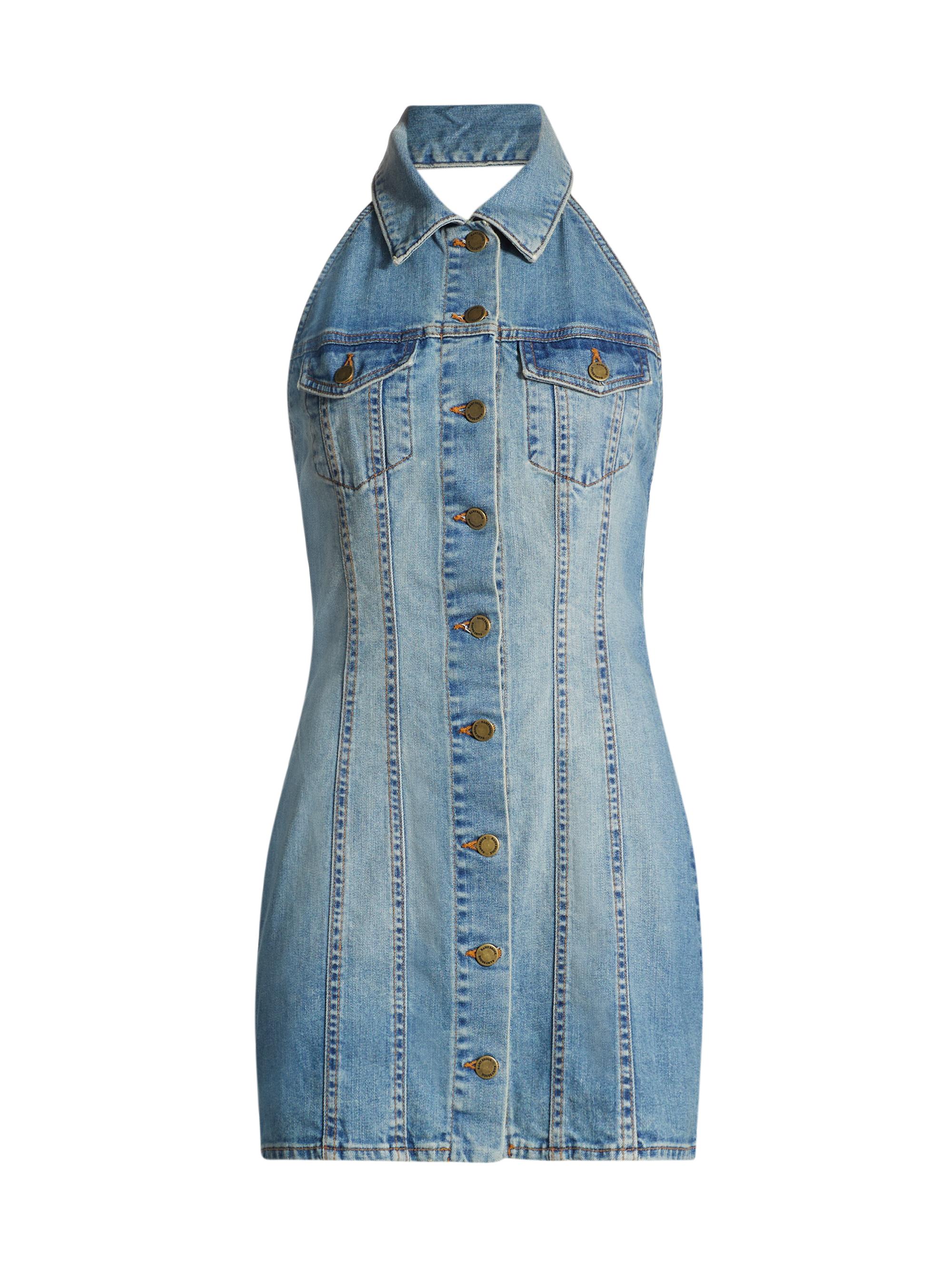Ramy Brook Women's Susanna Denim Halter Minidress - Light Wash