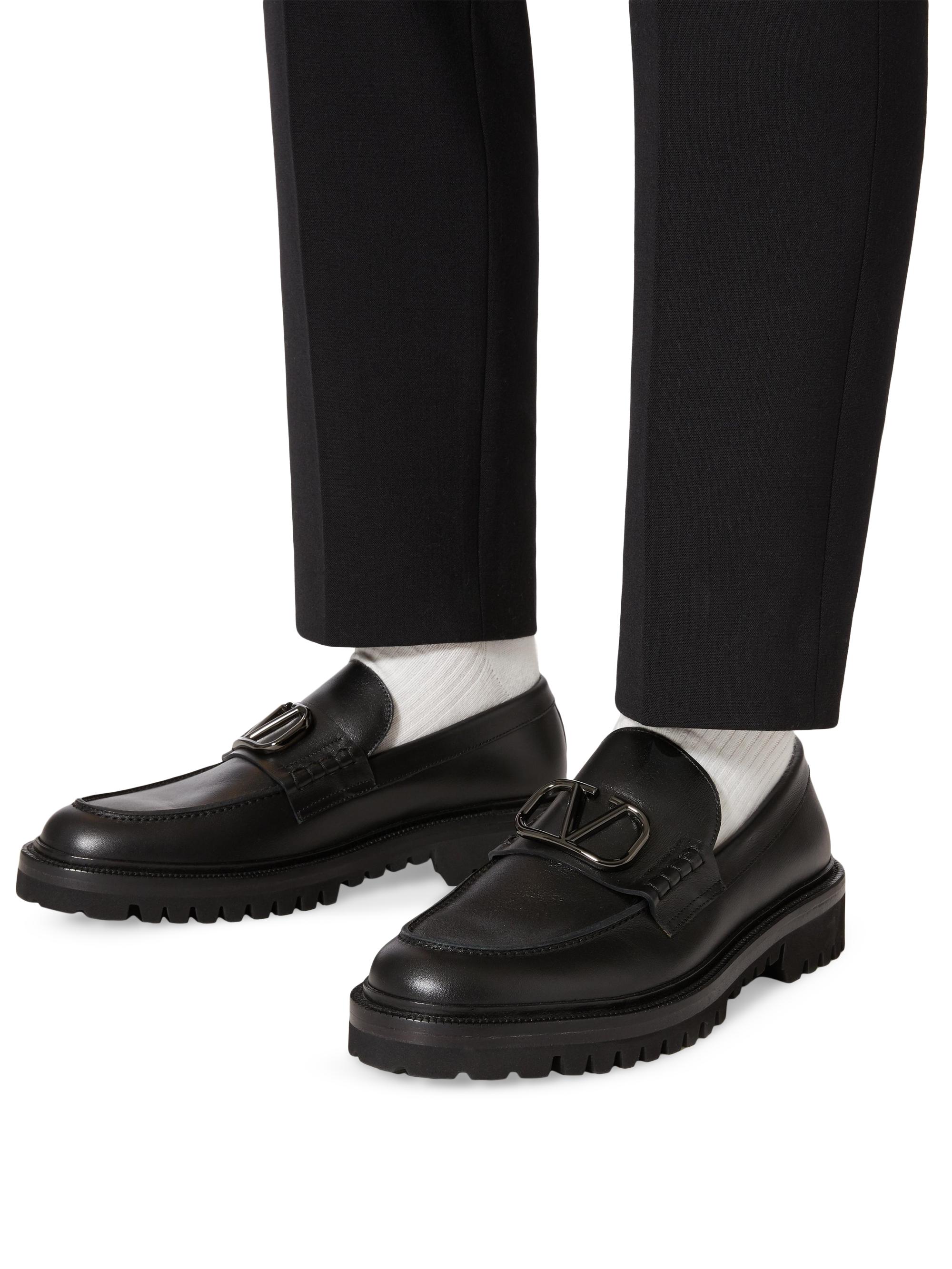 Valentino Garavani VLogo Signature Calfskin Loafers | Saks