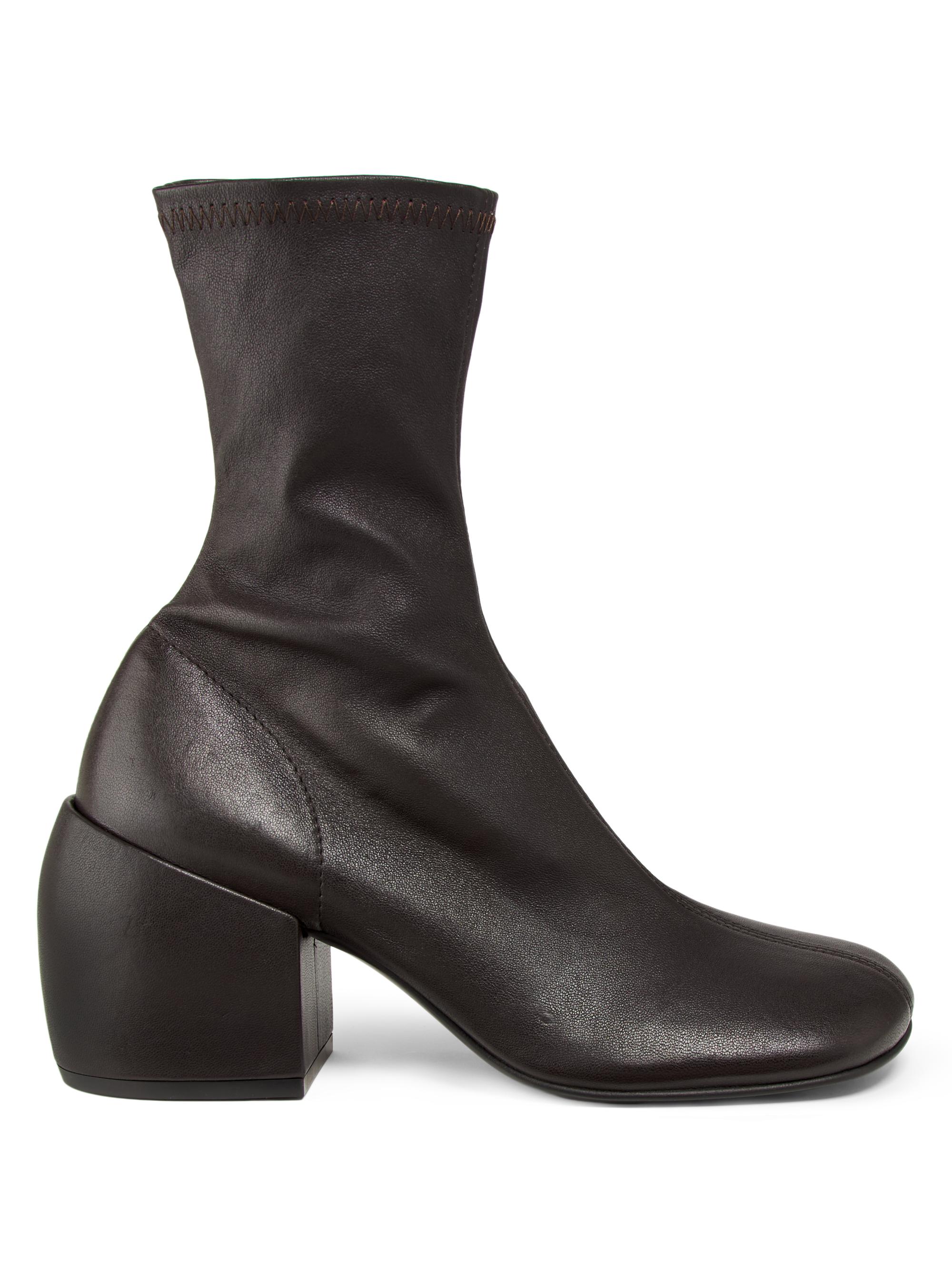 Dries Van Noten Women's Leather 65MM Block Heel Booties - Dark Brown