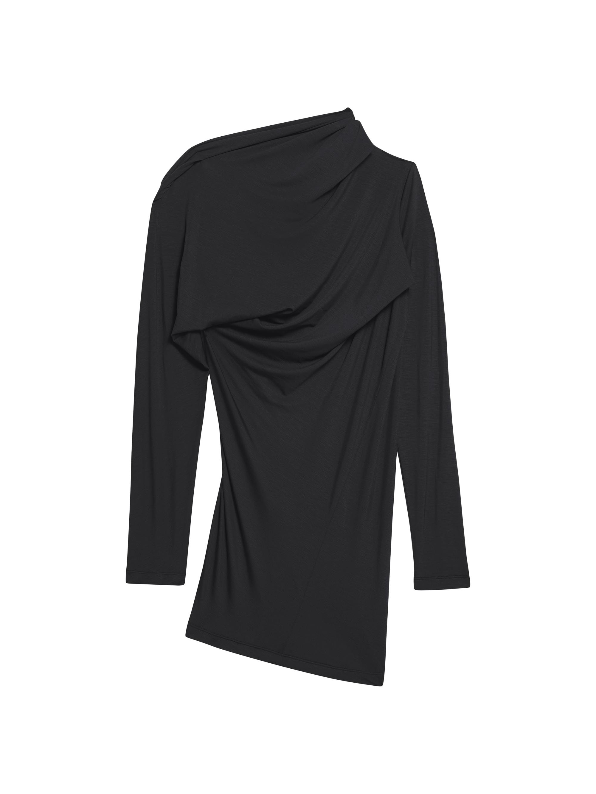 Helmut Lang Women's Wind Jersey Asymmetric Top - Black