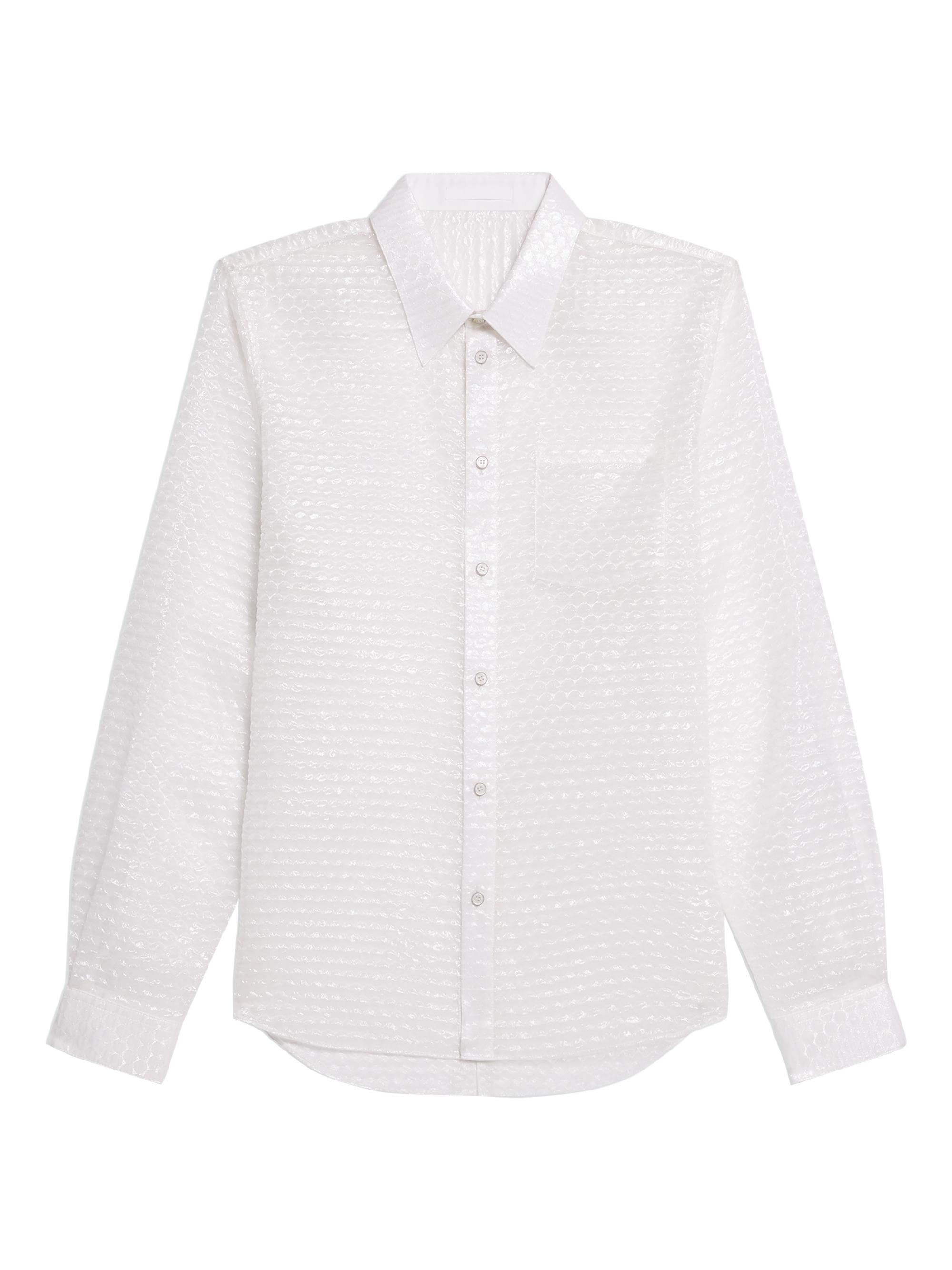 Helmut Lang Women's Curved Sheer Bubble Shirt - Clear