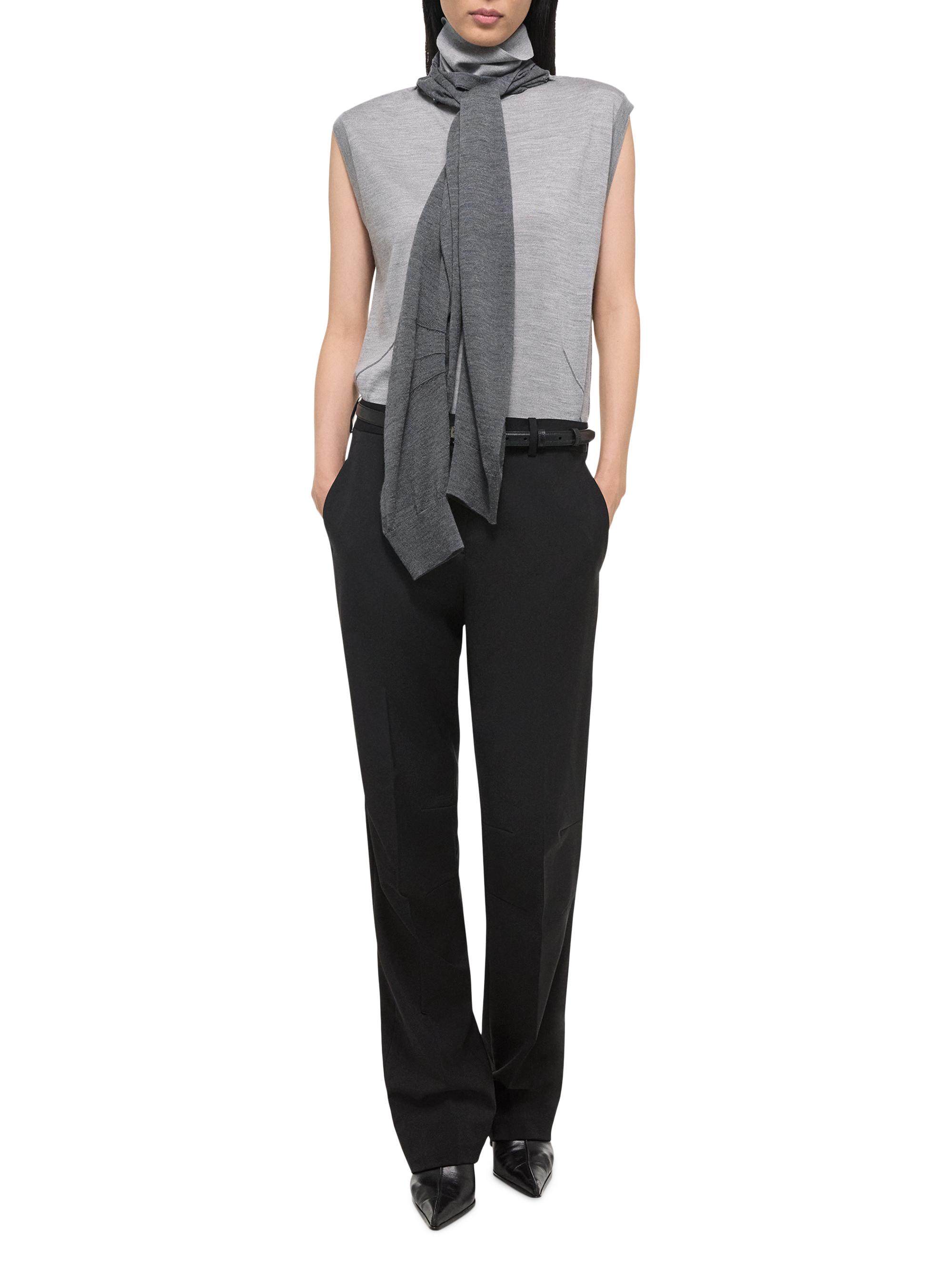 Helmut Lang Women's Apex Silk-Blend Turtleneck Top - Light Heather Grey