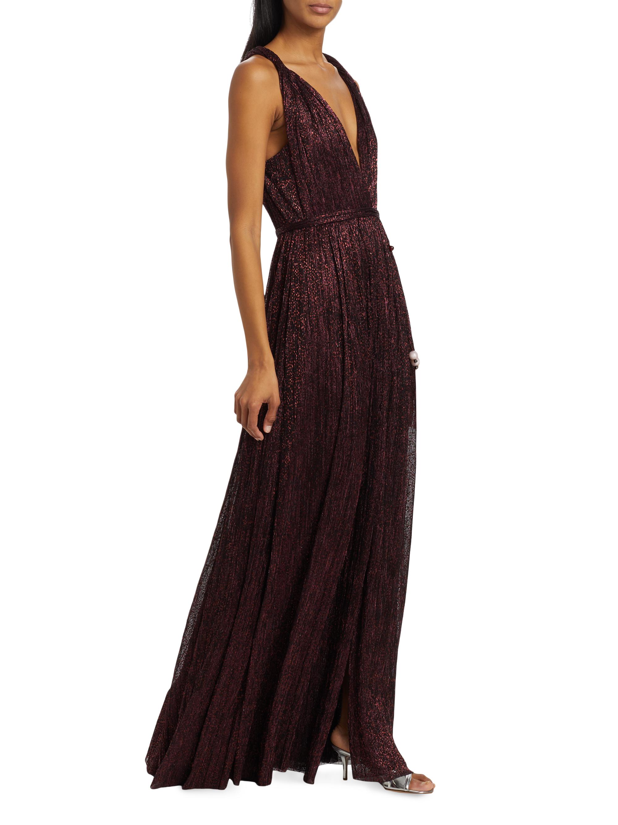 ［さか］Robes&Confections 17SS Sabina Musáyev Nysa Metallic Plunge Gown | Saks Fifth Avenue