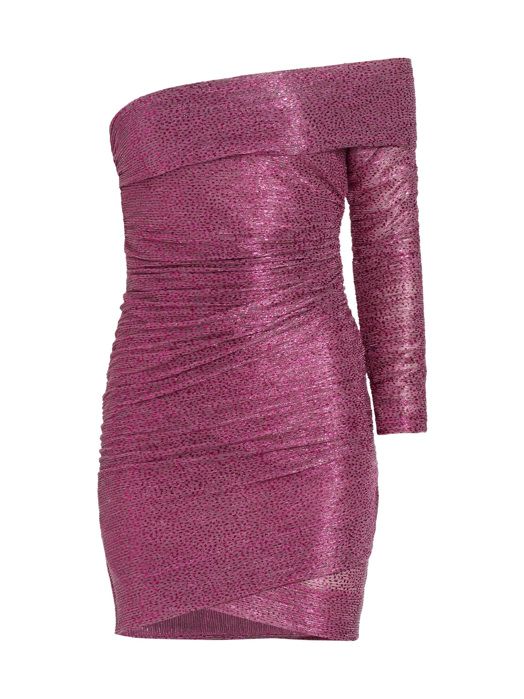 Sabina Musáyev Women's Mercury Metallic Off-The-Shoulder Minidress - Mulberry