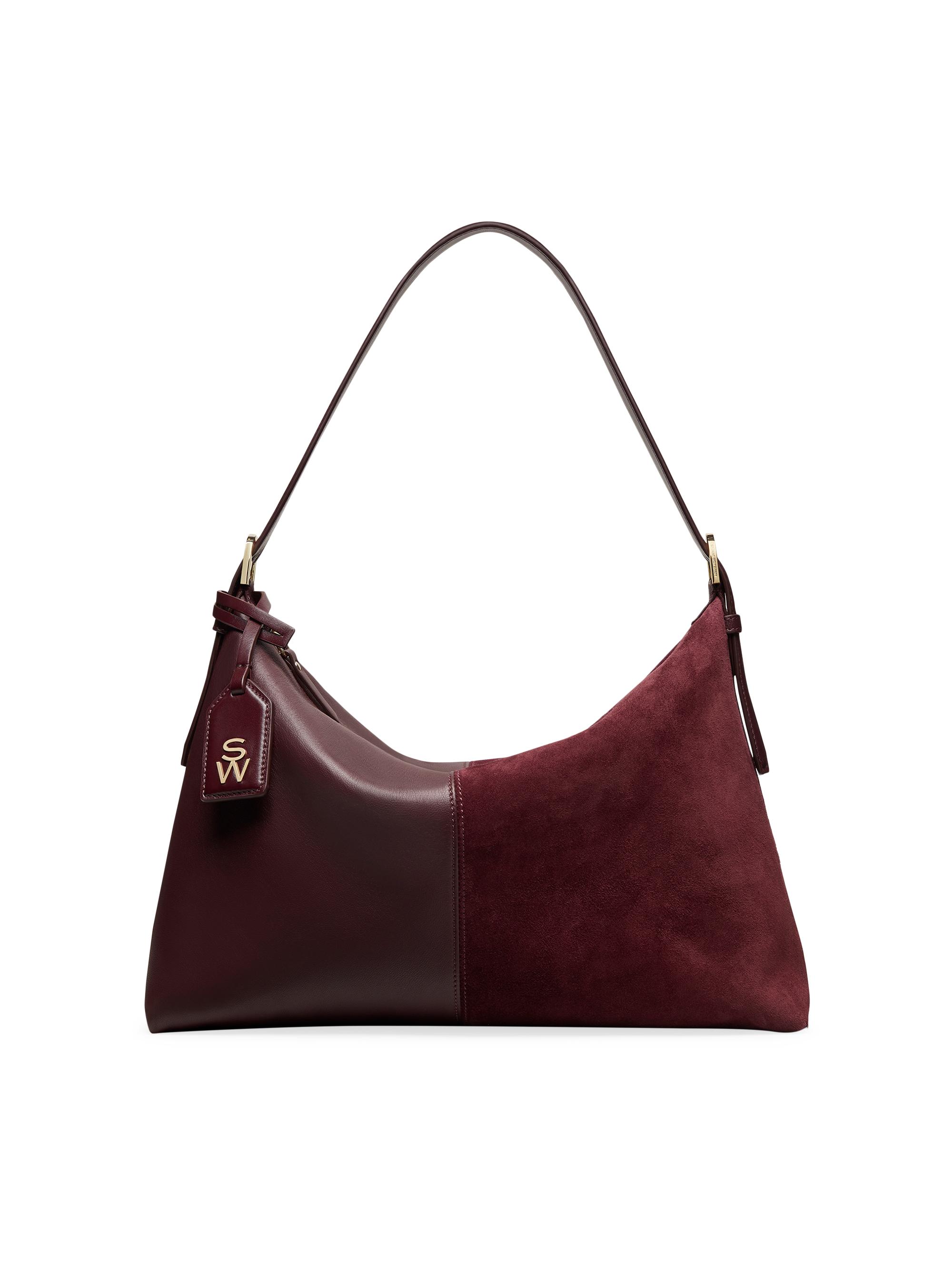 Stuart Weitzman Women's Stuart 5050 Leather & Suede Shoulder Bag - Rosewood