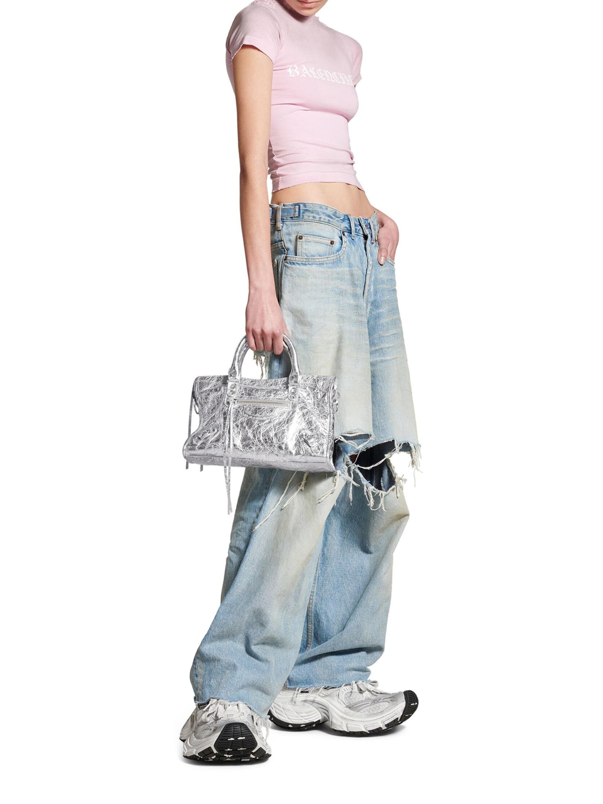 Balenciaga Women's Le City  Bag Metallized - Silver