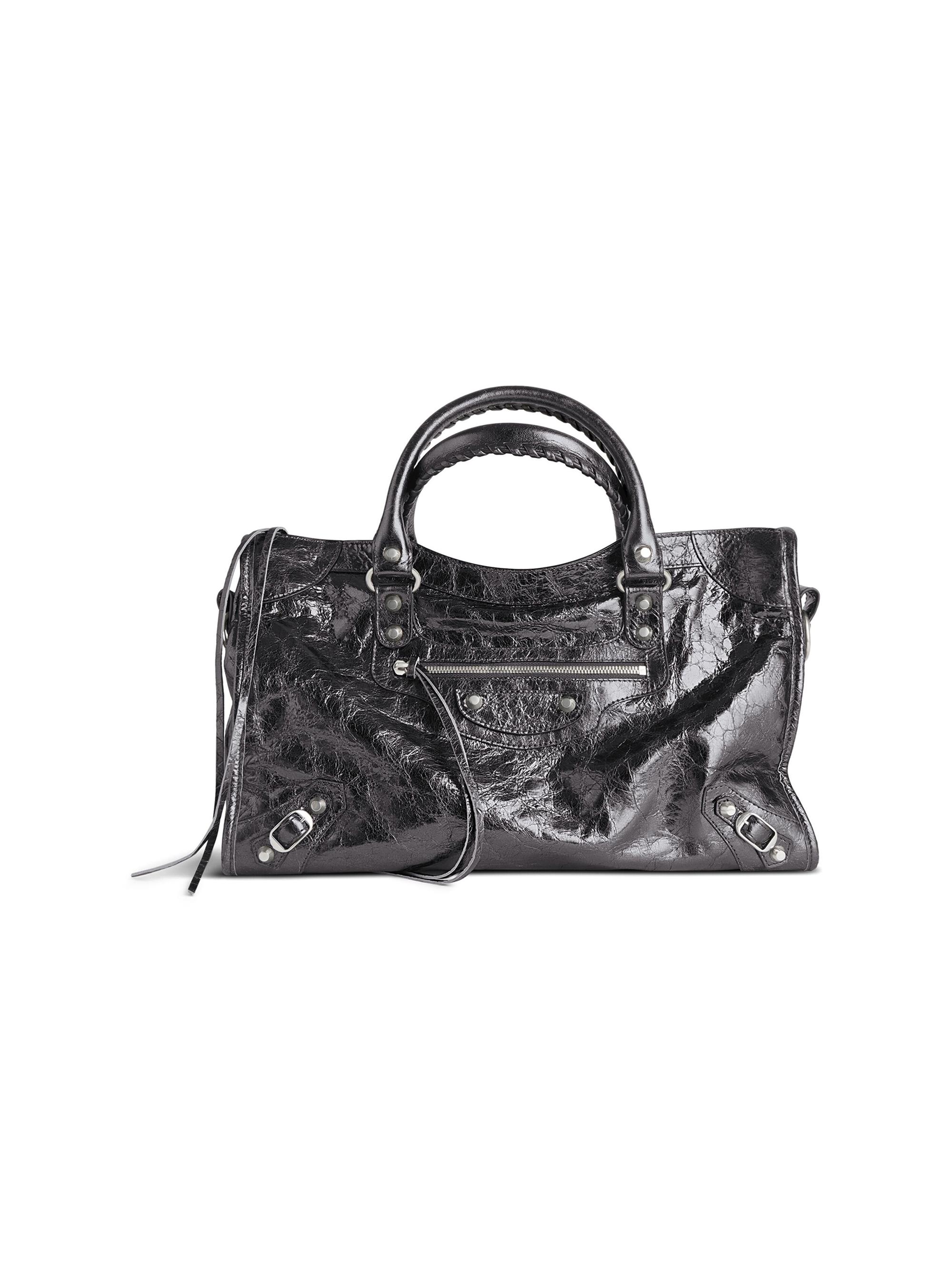 Balenciaga Women's Le City  Tote Bag Metallized - Steel Grey