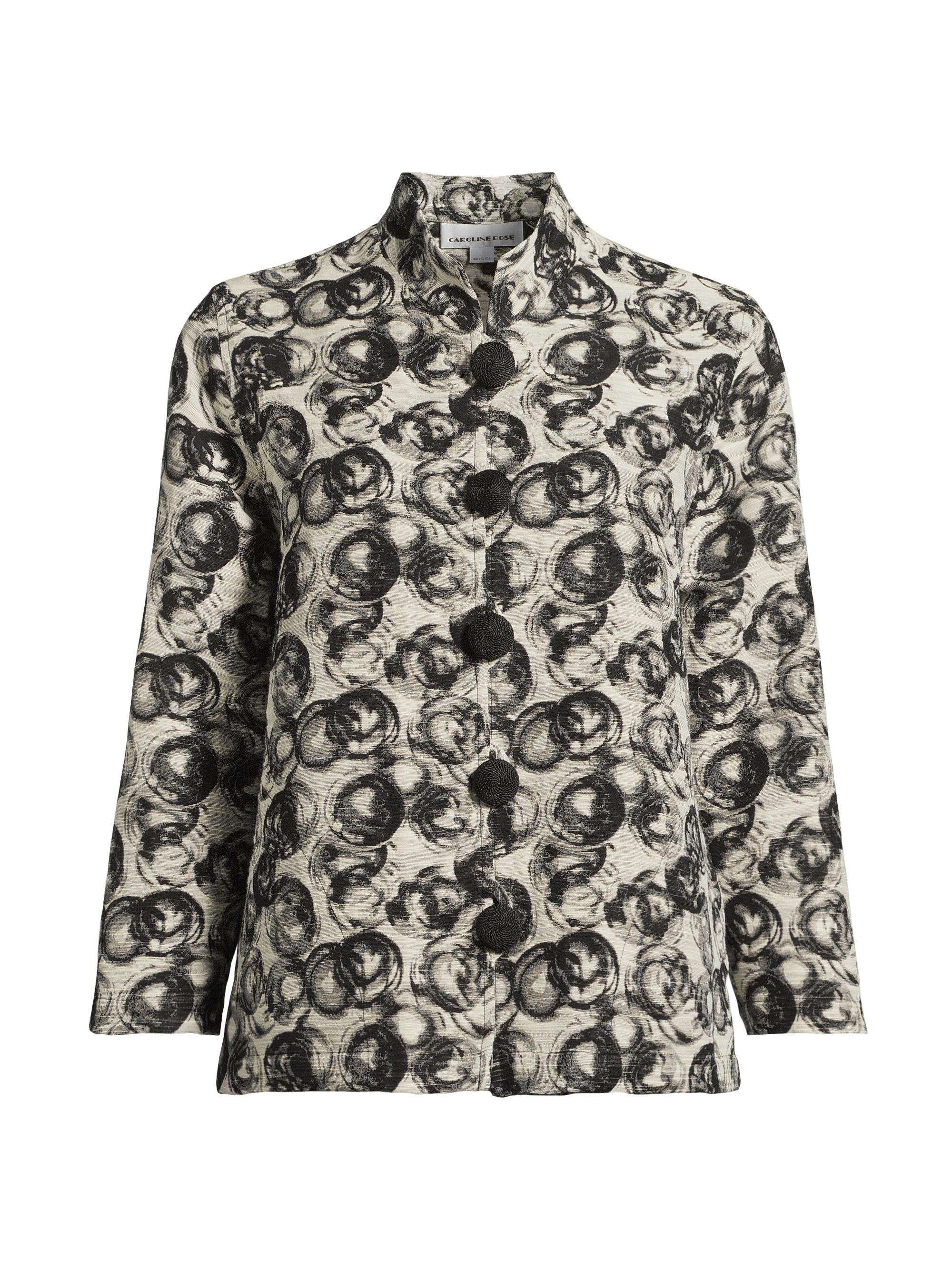 Caroline Rose Women's Circle Jacquard Easy-Fit Jacket - Black