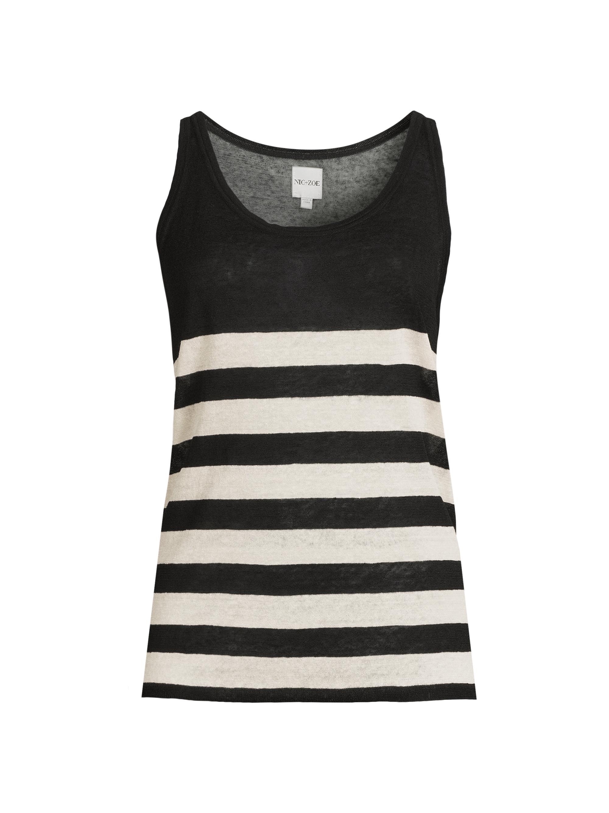 NIC+ZOE Women's Featherweight Striped Tank - Black Multi