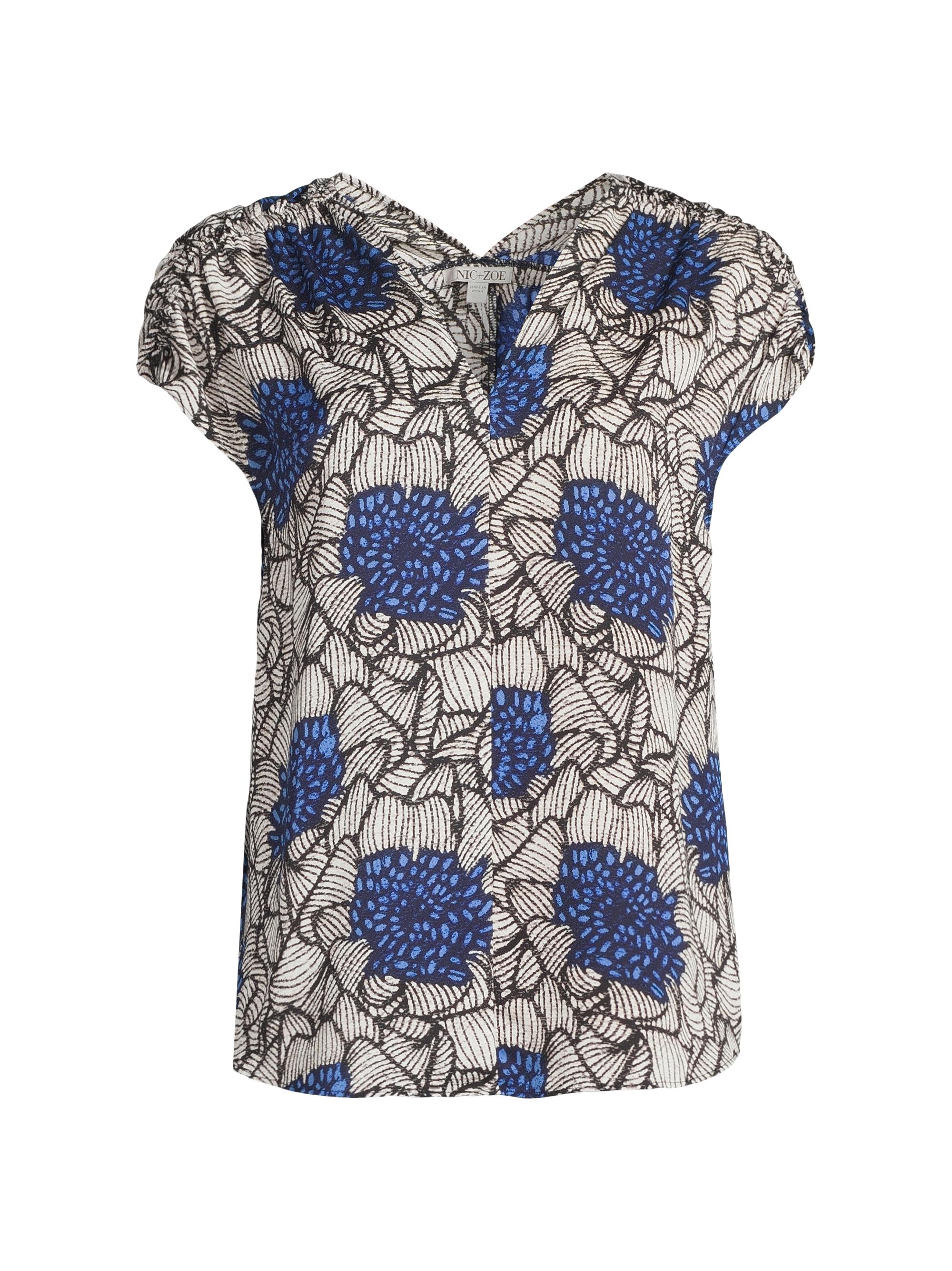 NIC+ZOE Women's Petal Bloom Blouse - Blue Multi