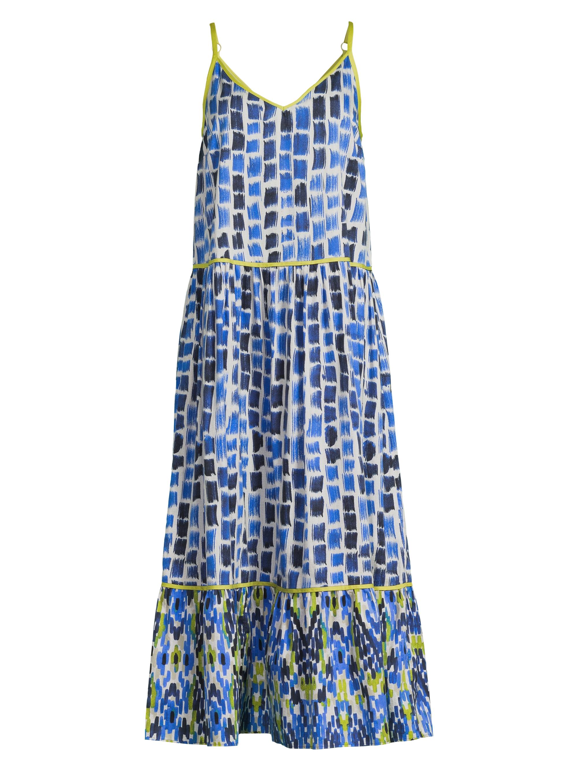 NIC+ZOE Women's Brushstroke Blues Maxi Dress - Blue Multi
