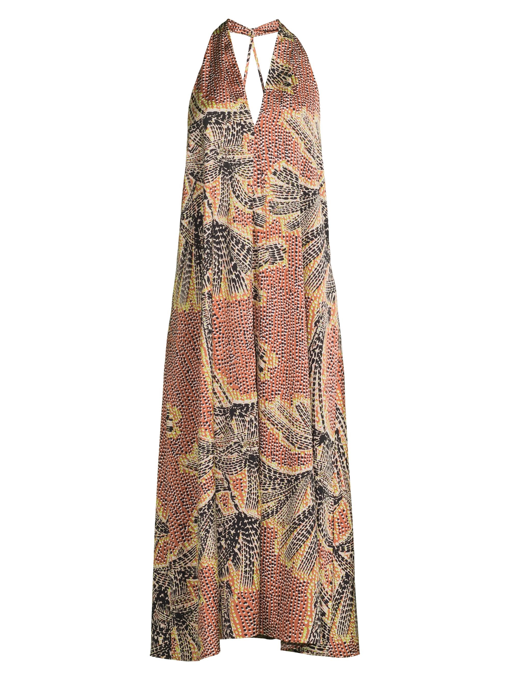 NIC+ZOE Women's Dotty Palms Halterneck Dress - Neutral Multi