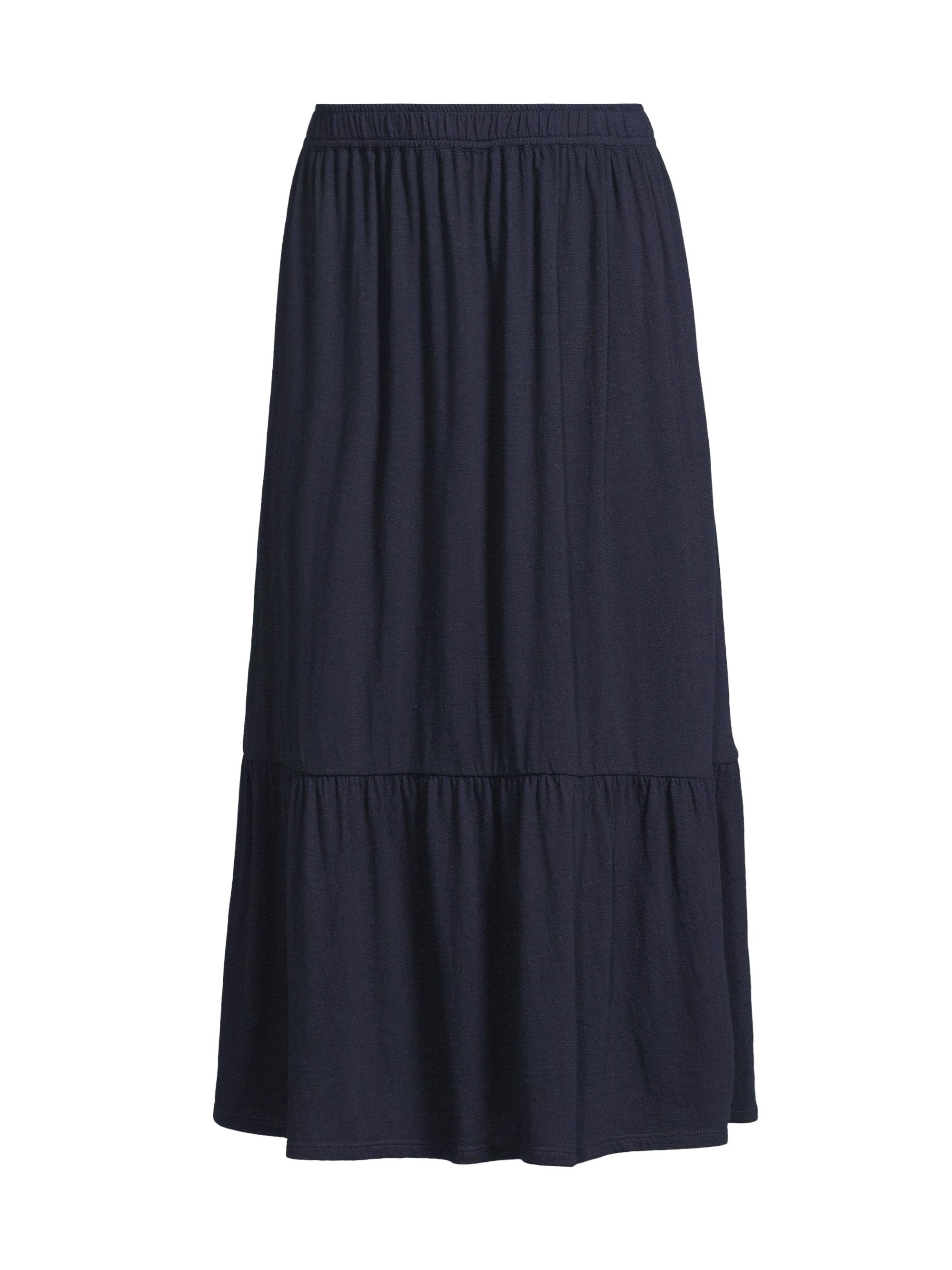 NIC+ZOE Women's Tiered Midi Skirt - Dark Indigo