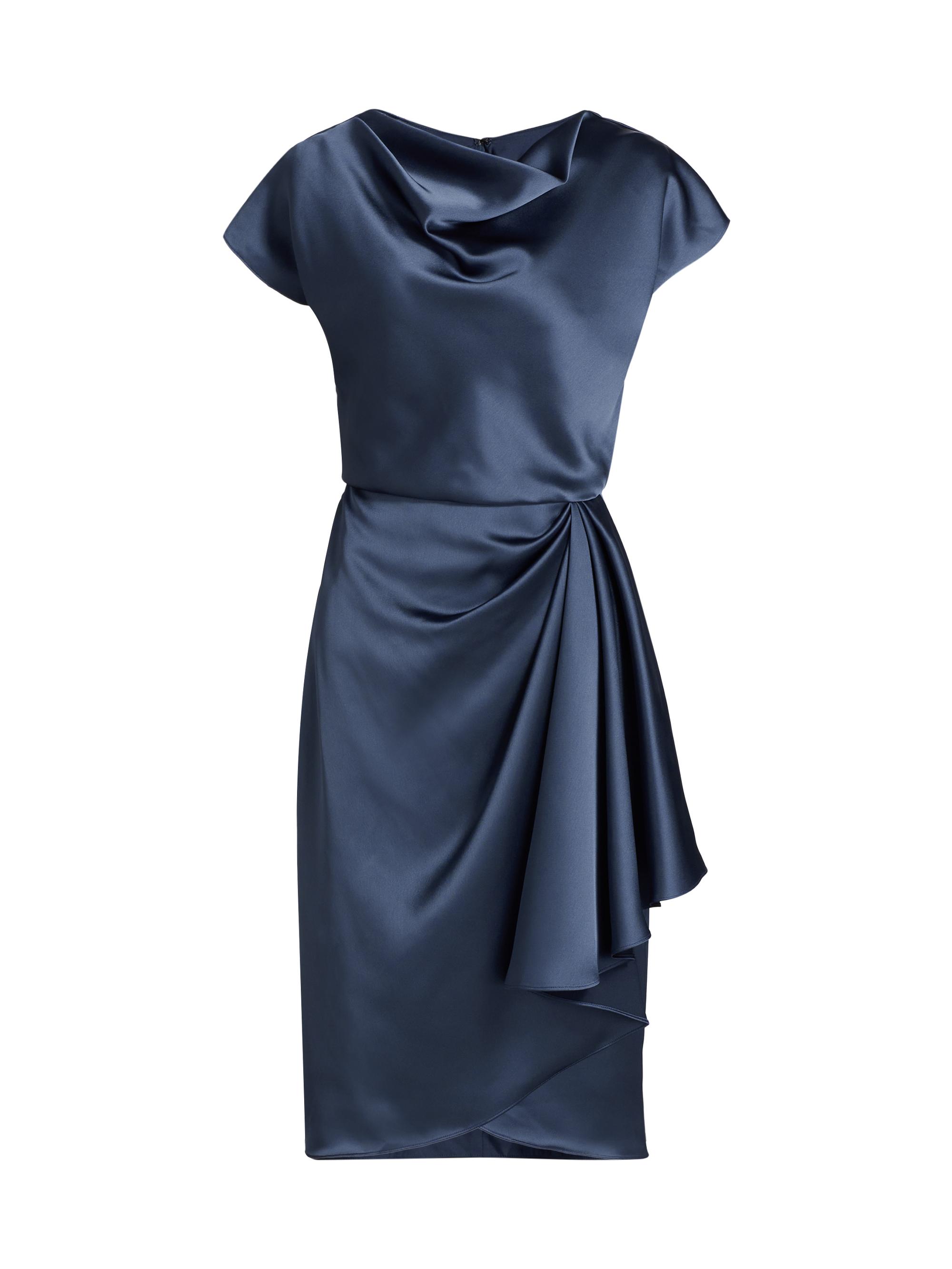 Amsale Women's Draped Satin Cocktail Dress - French Blue