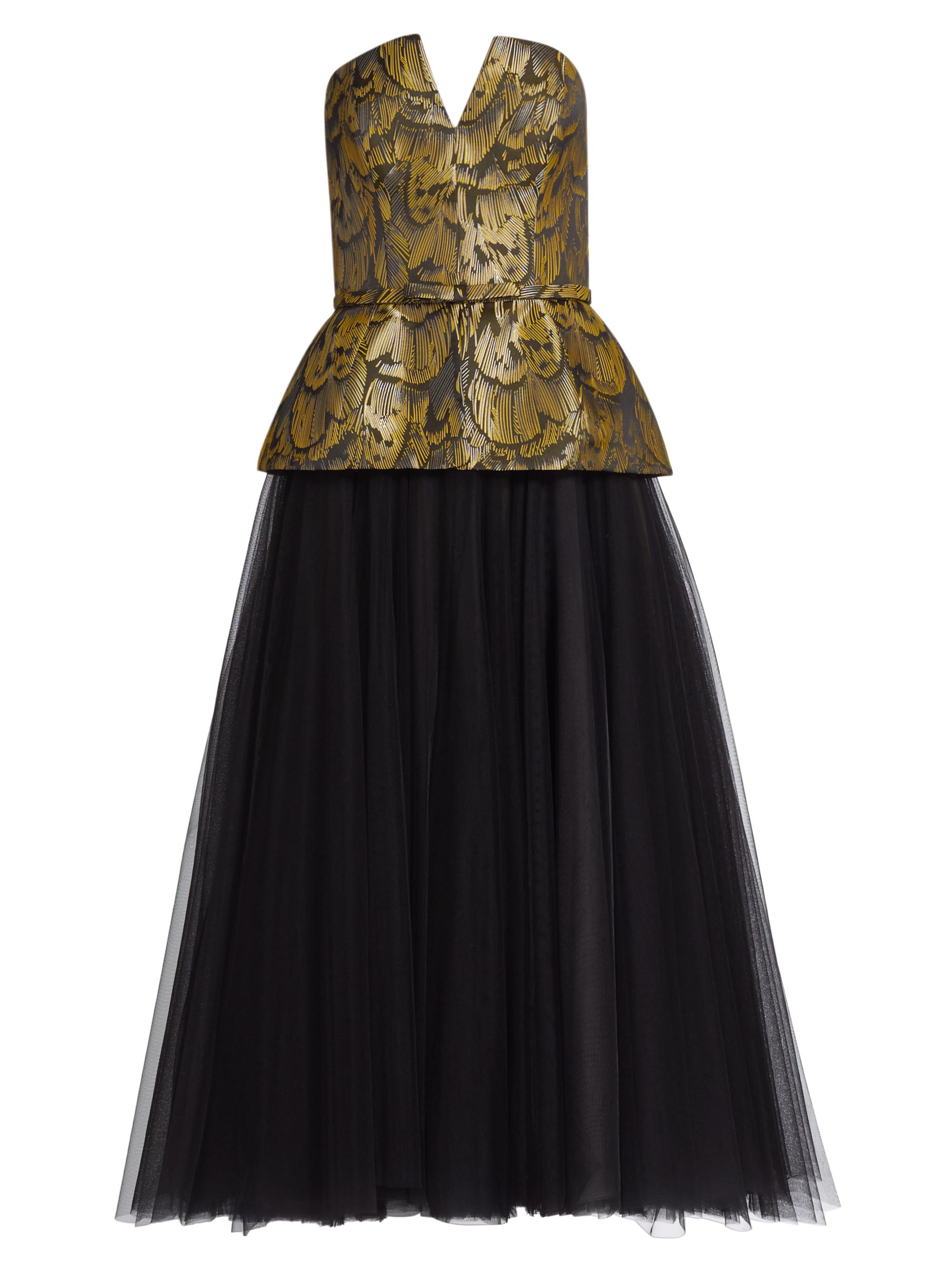 Amsale Women's Cocktail Jacquard Sleeveless Dress - Olive Multi