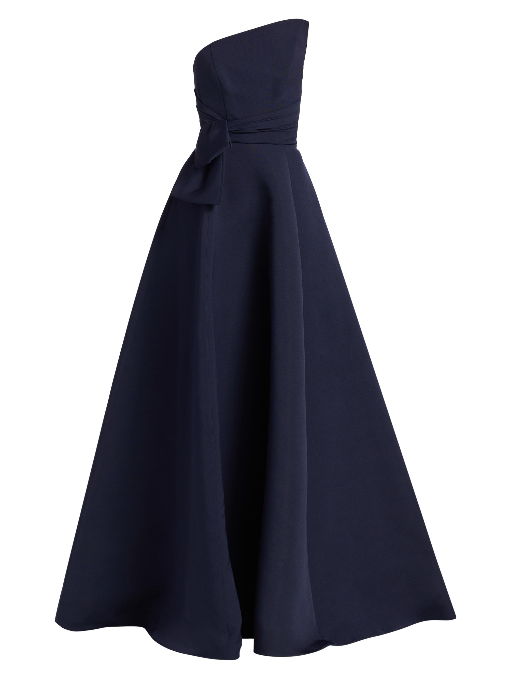 Amsale Women's Asymmetrical Strapless Gown - Navy