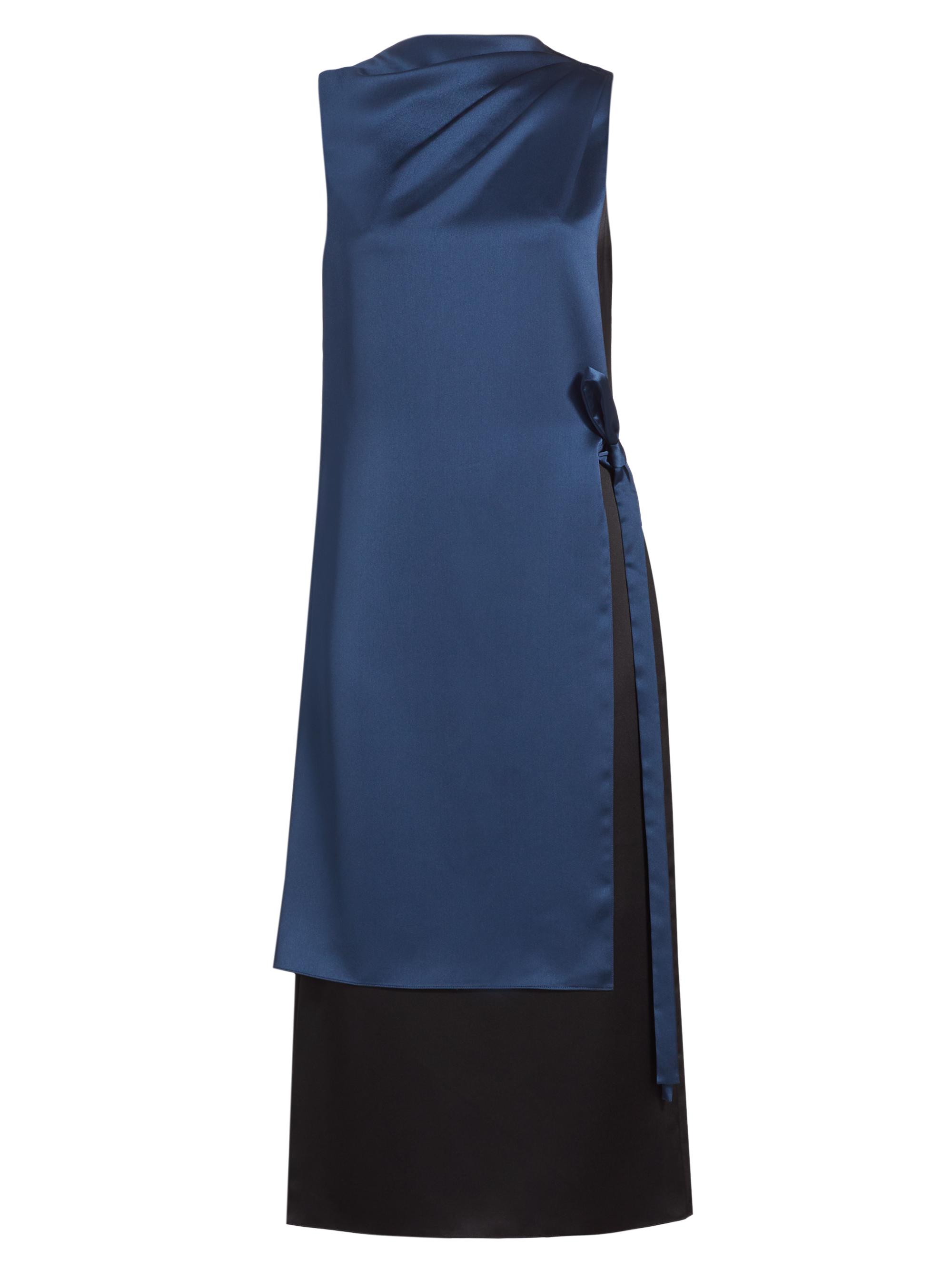 Amsale Women's Layered Satin Cocktail Dress - French Blue
