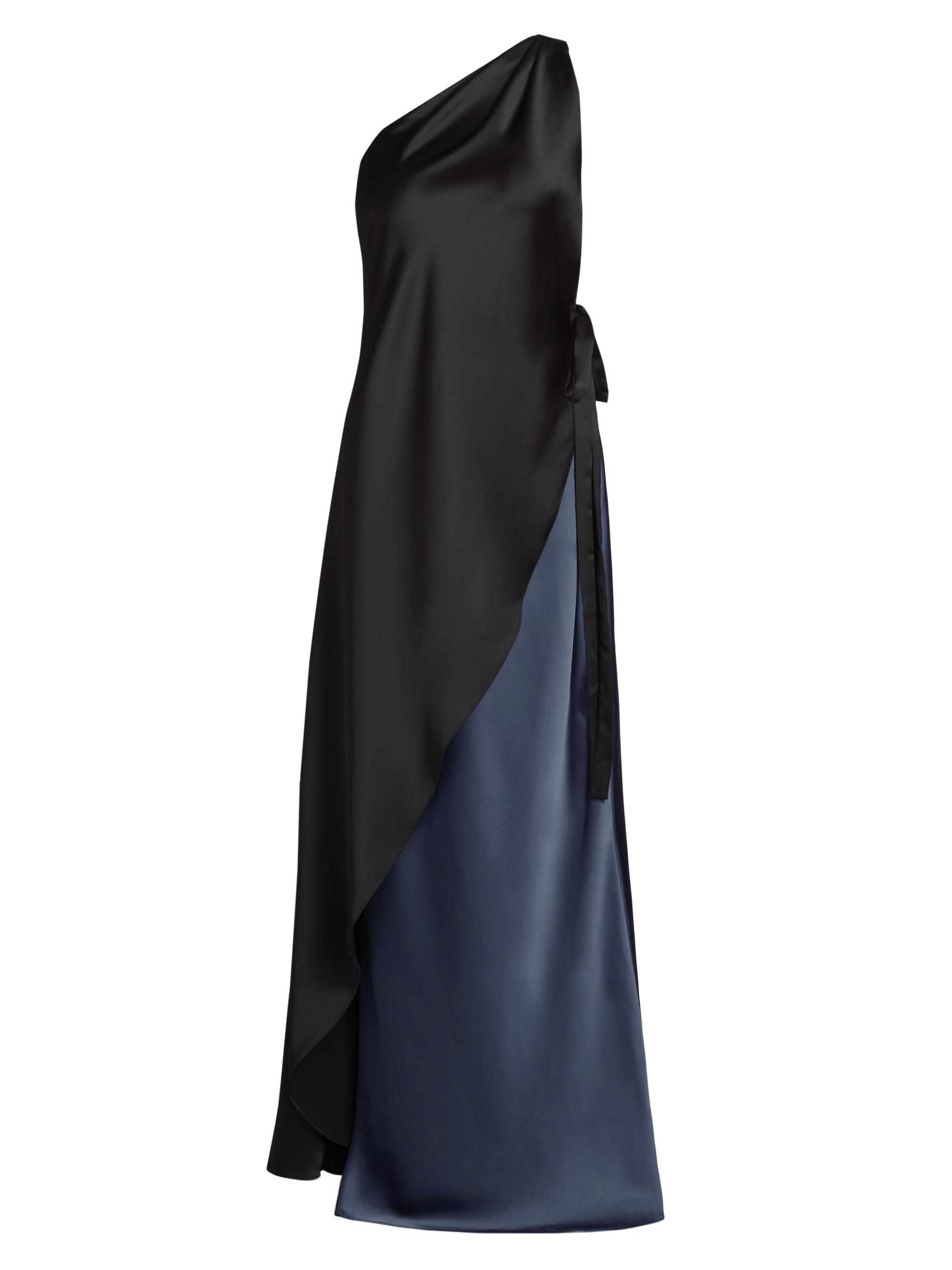 Amsale Women's One-Shoulder Colorblock Gown - French Blue