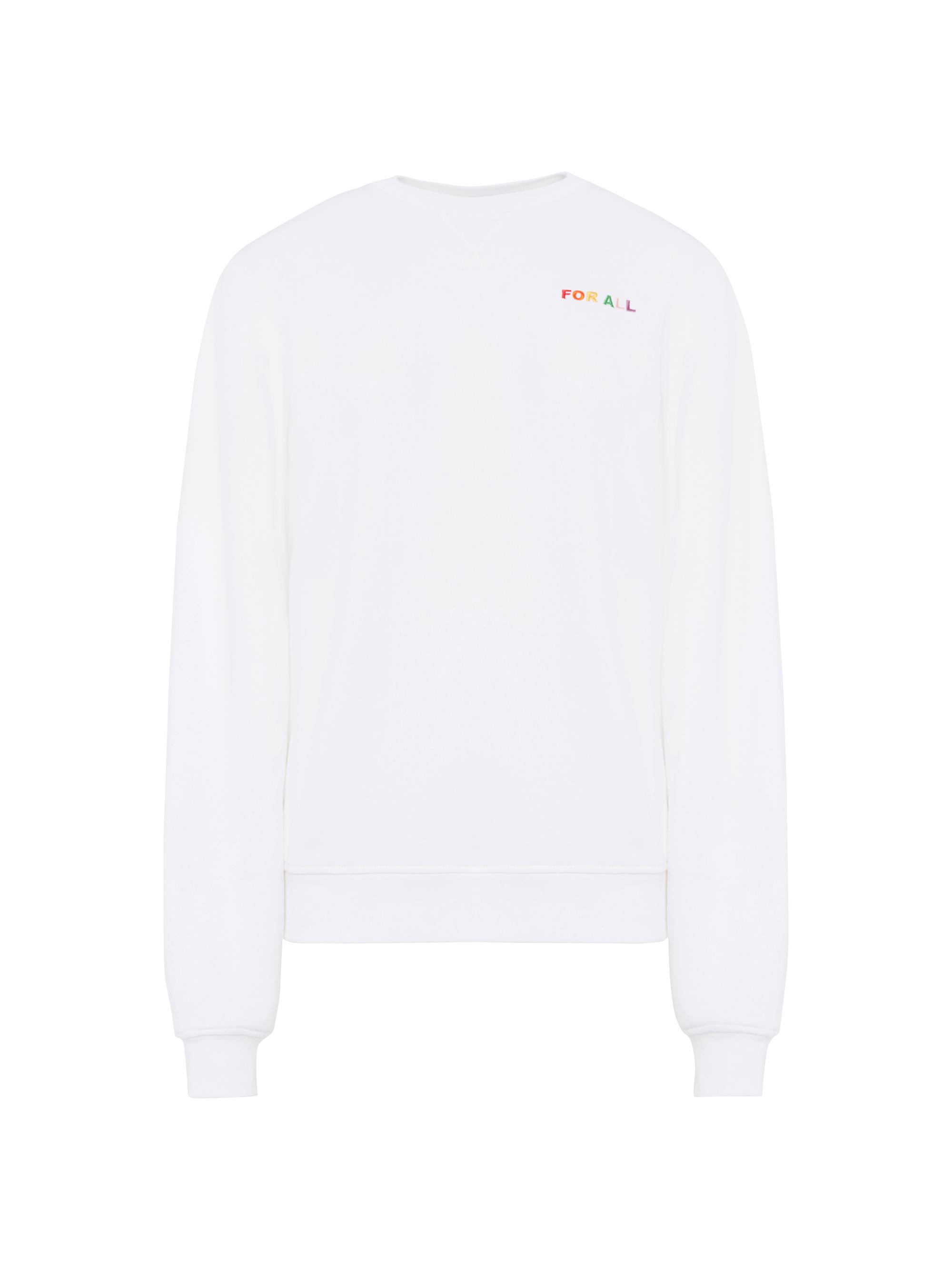 7 For All Mankind Women's Love Cotton Sweatshirt - White