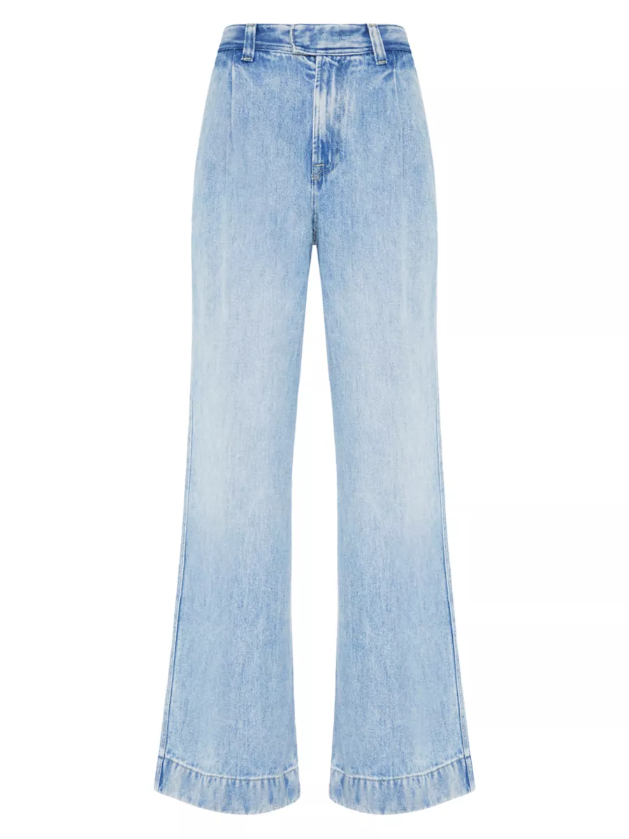 Shop 7 For All Mankind Pleated Denim Wide-Leg Jeans | Saks
