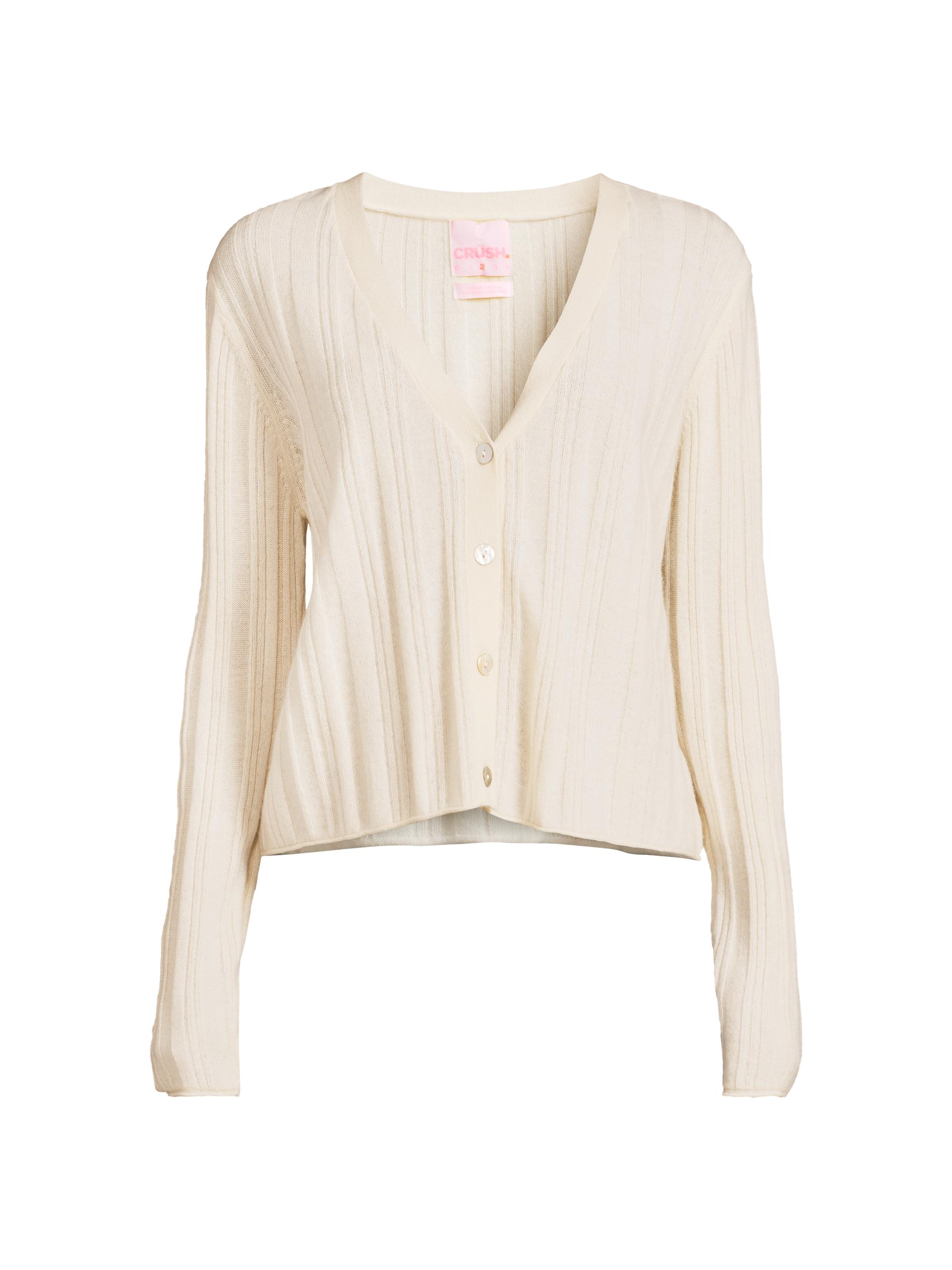 Crush Cashmere Women's Montana Cashmere Cardigan - Milk
