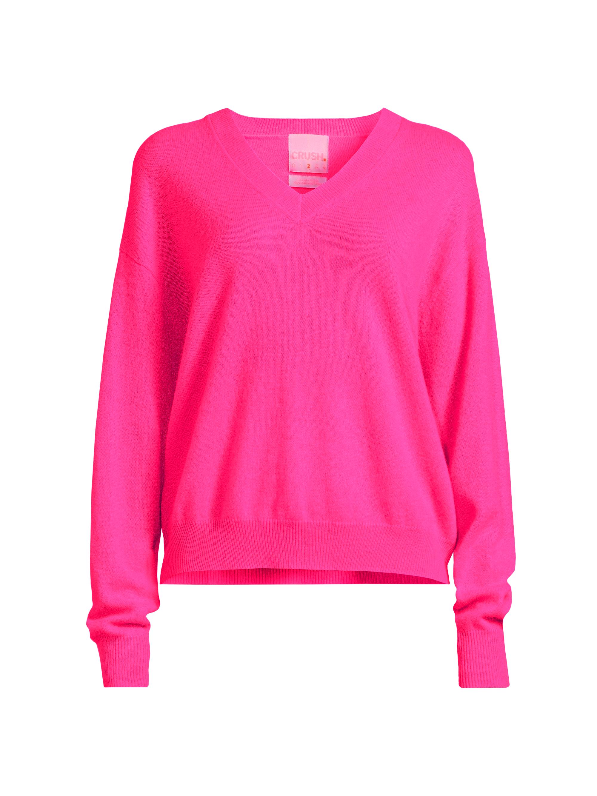 Crush Cashmere Women's Malibu V 2.0 Cashmere Sweater - Flamingo