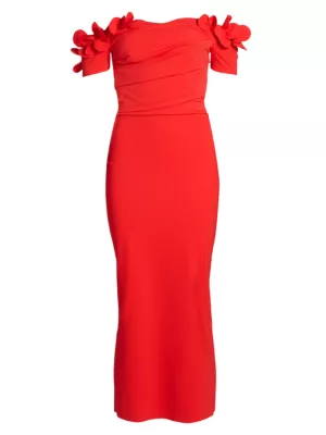 Shop Chiara Boni La Petite Robe Yiana Off-The-Shoulder Midi-Dress | Saks  Fifth Avenue