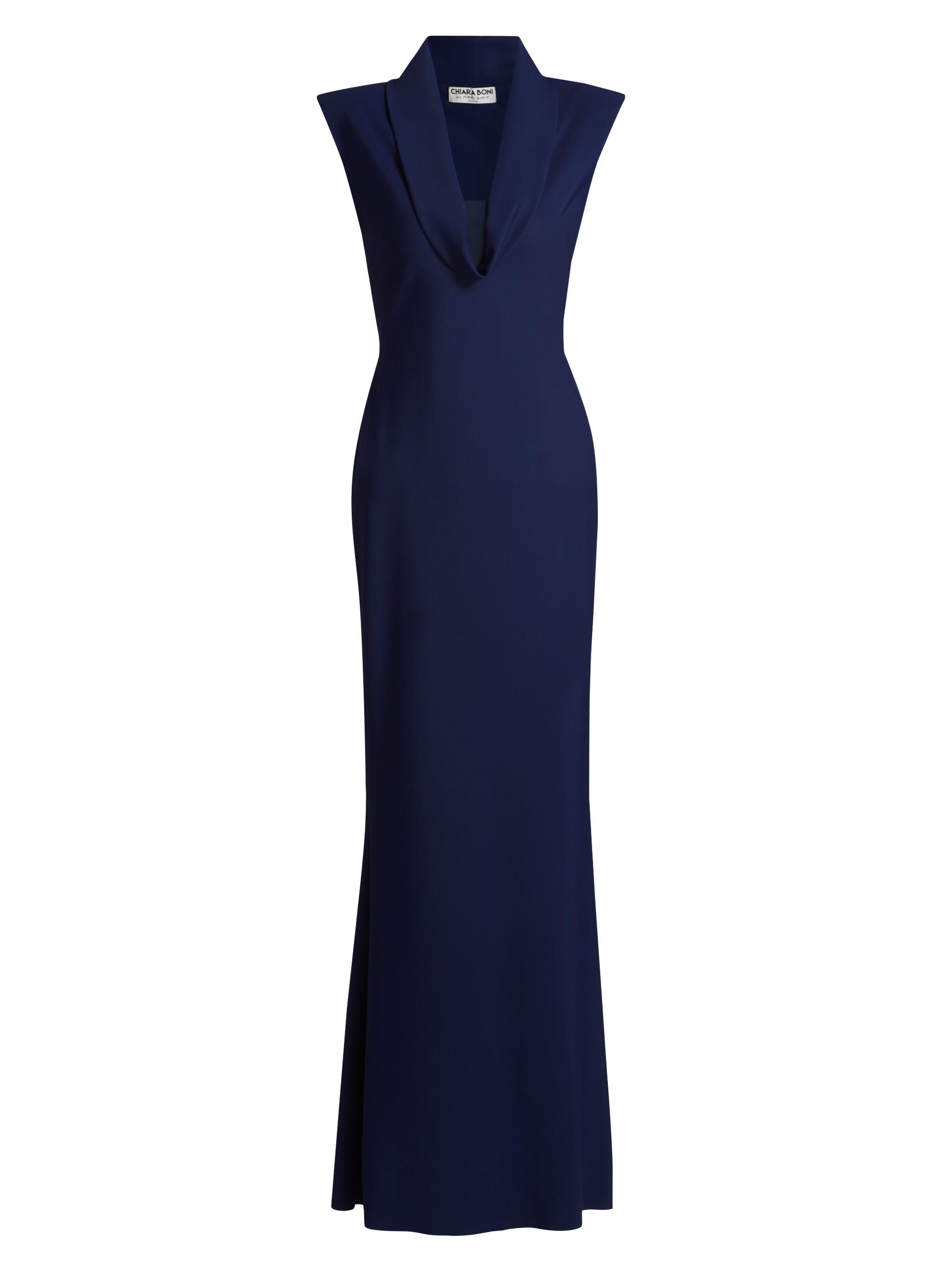 Chiara Boni La Petite Robe Women's Duina Cowlneck Gown - Blue Notte