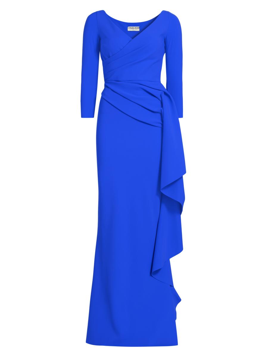 ワンピース CHIARA BONI Tekkan jersey stretch long dress Blu Chiara Boni La Petite Robe Kacey Illusion Long Dress in Blu