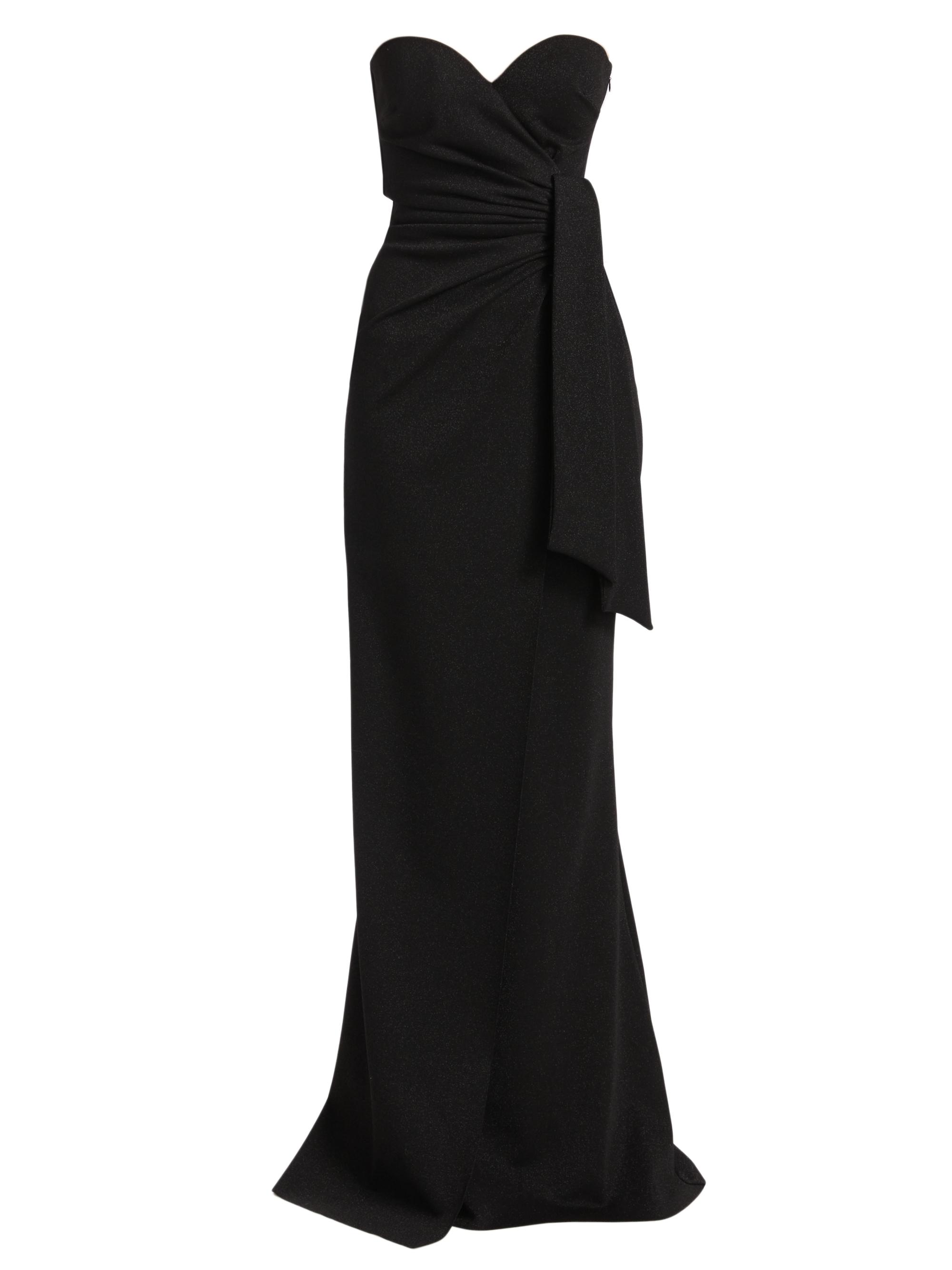 Chiara Boni La Petite Robe Women's Kalos Sugar Strapless Drape Column Gown - Black